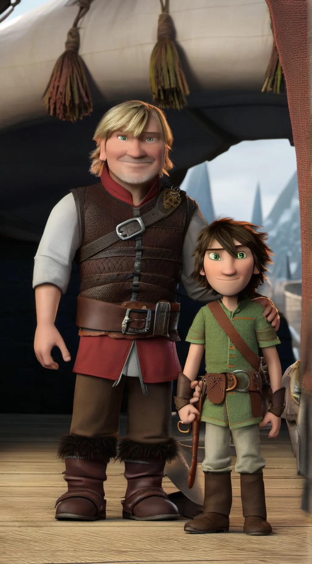 ai character: hiccup and his dad background