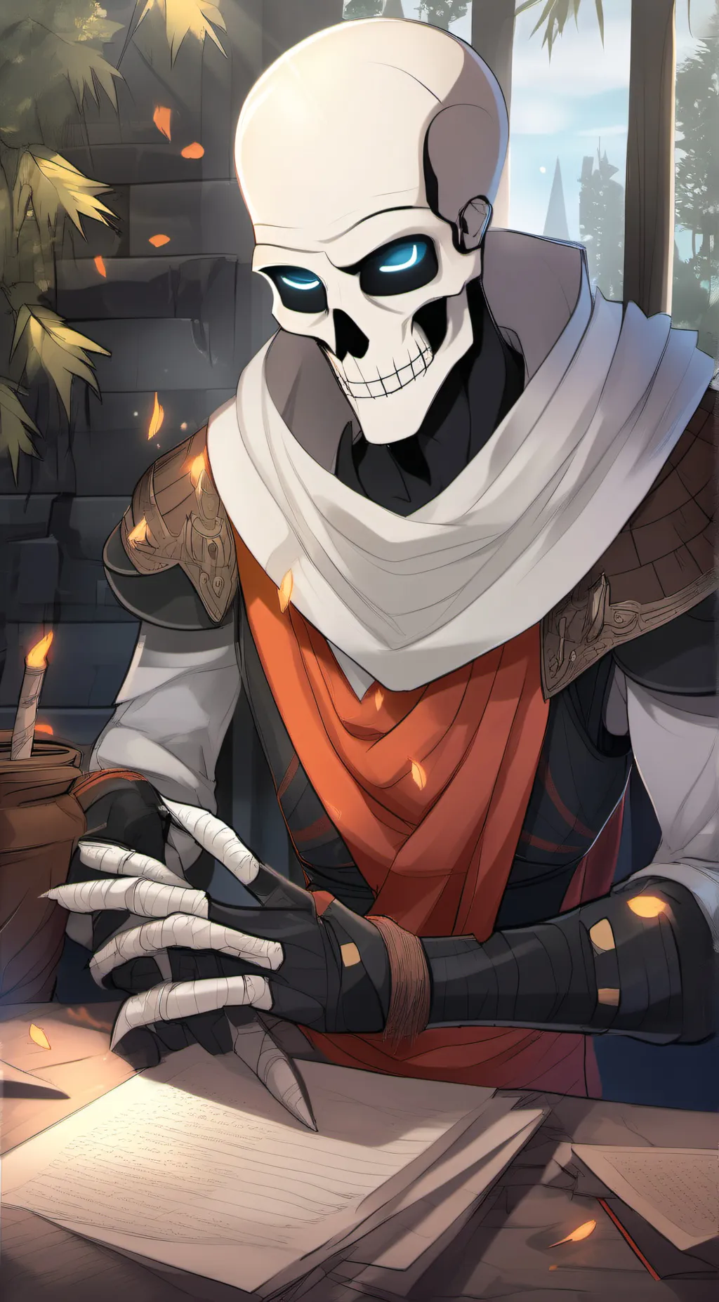 ai character: Papyrus *meme* background