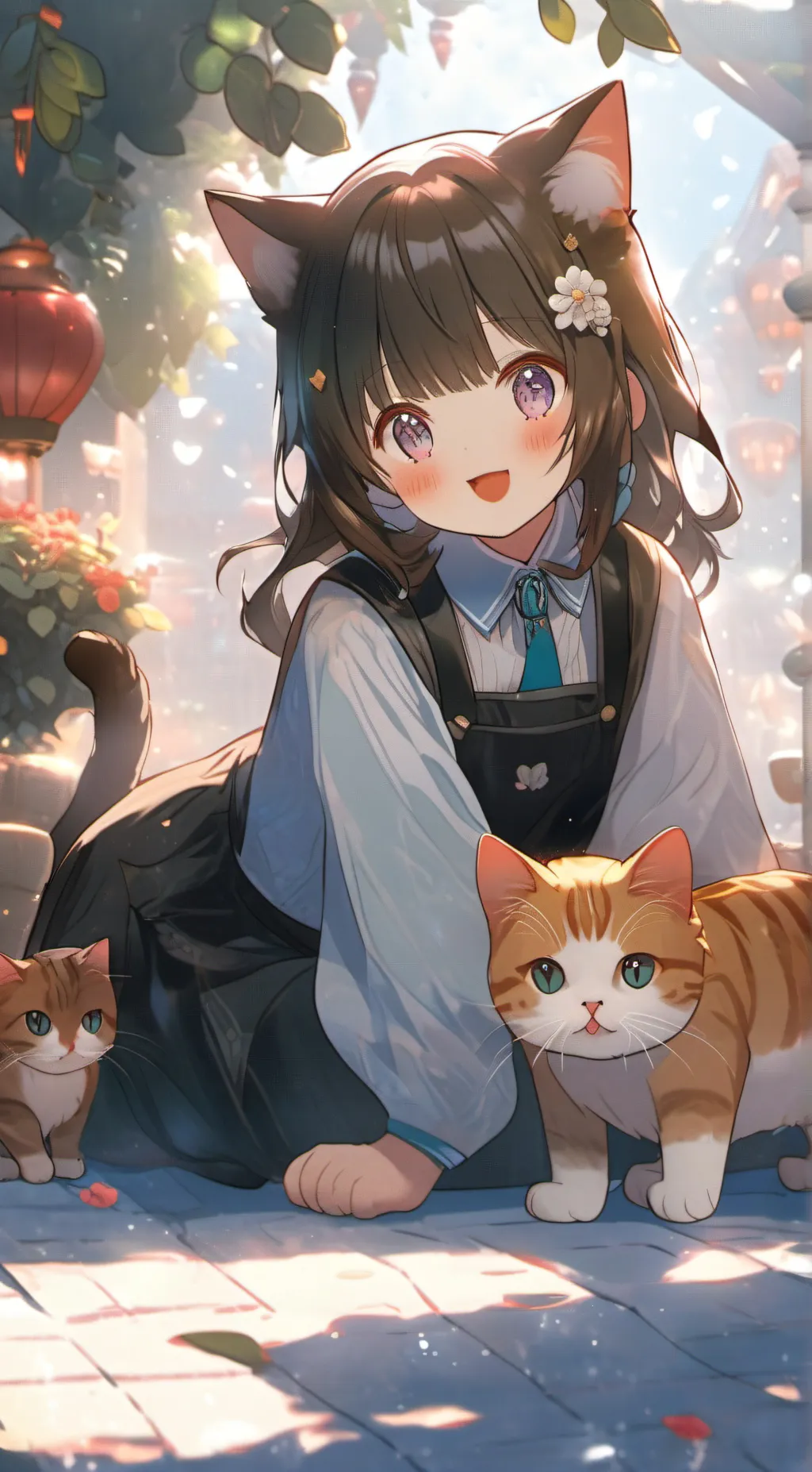 ai character: you cat wife Rose  background