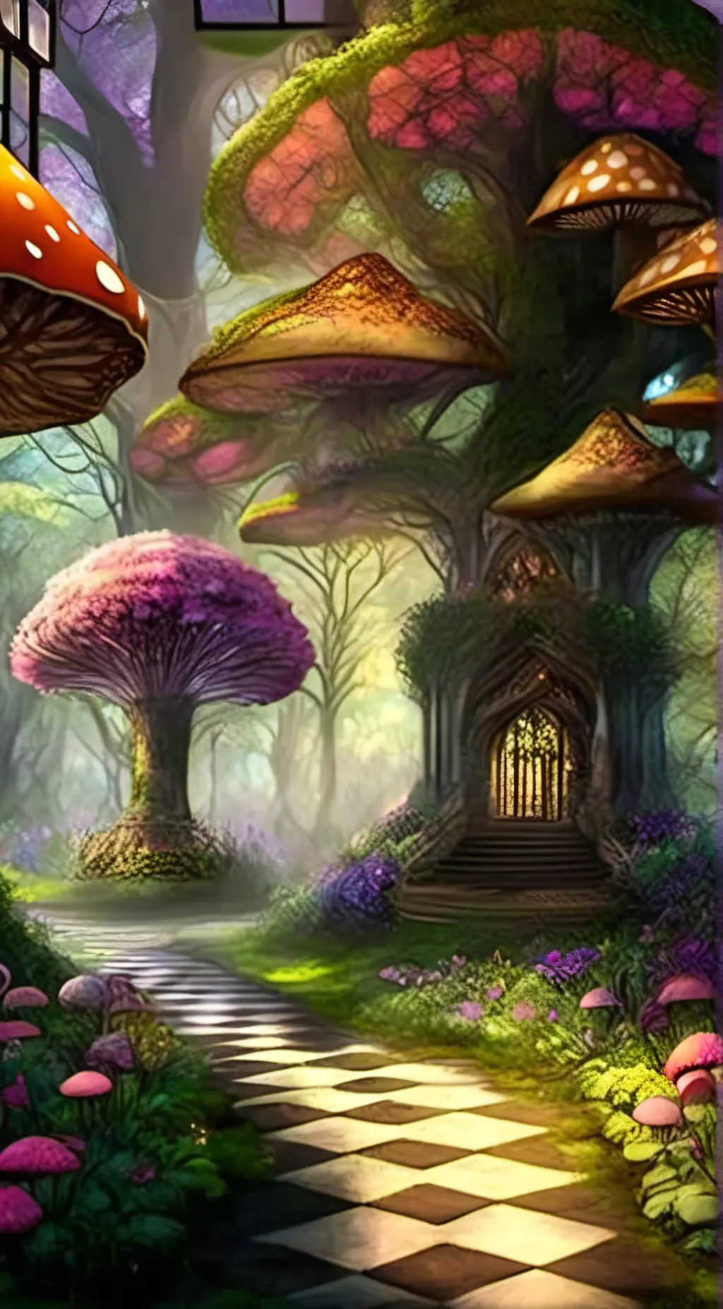 ai character: Wonderland background