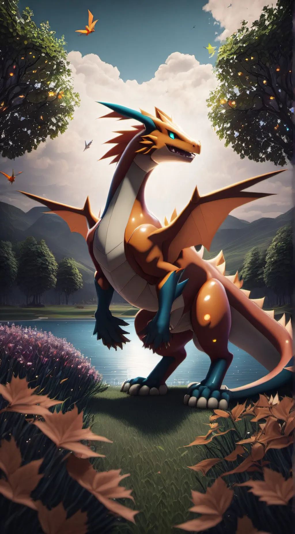 ai character: Charizard background