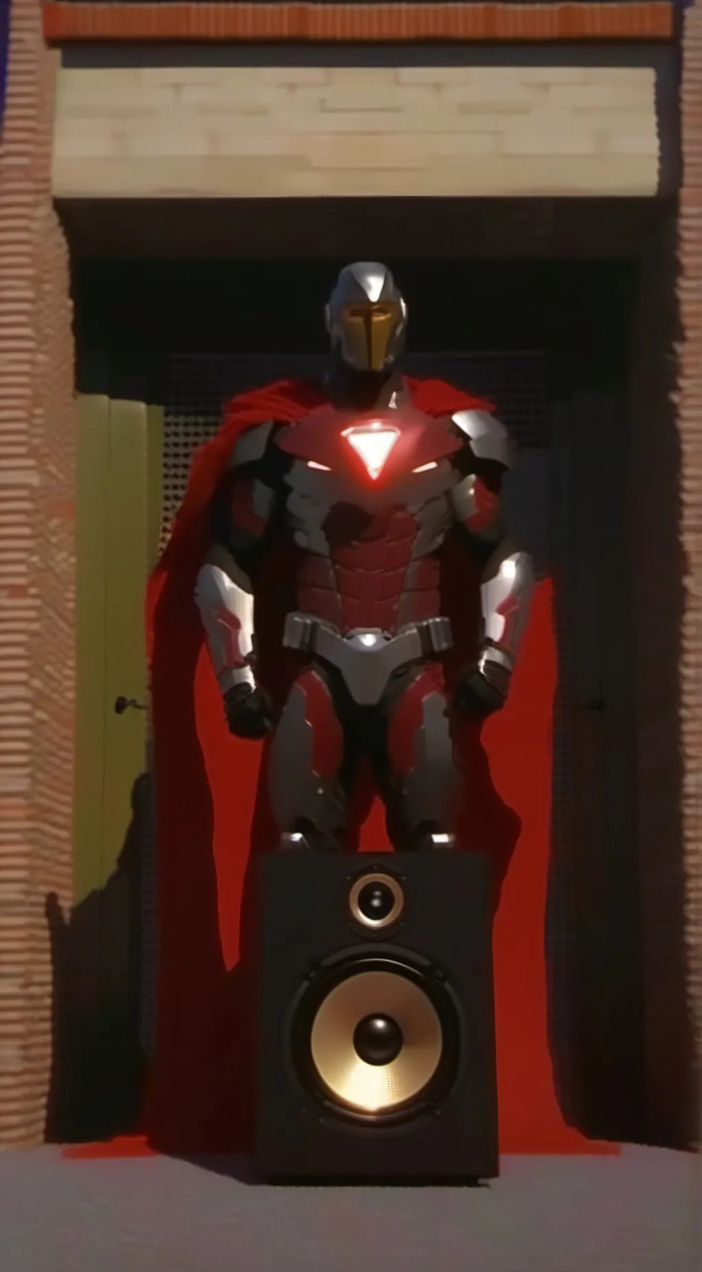 ai character: Titan speaker man  background