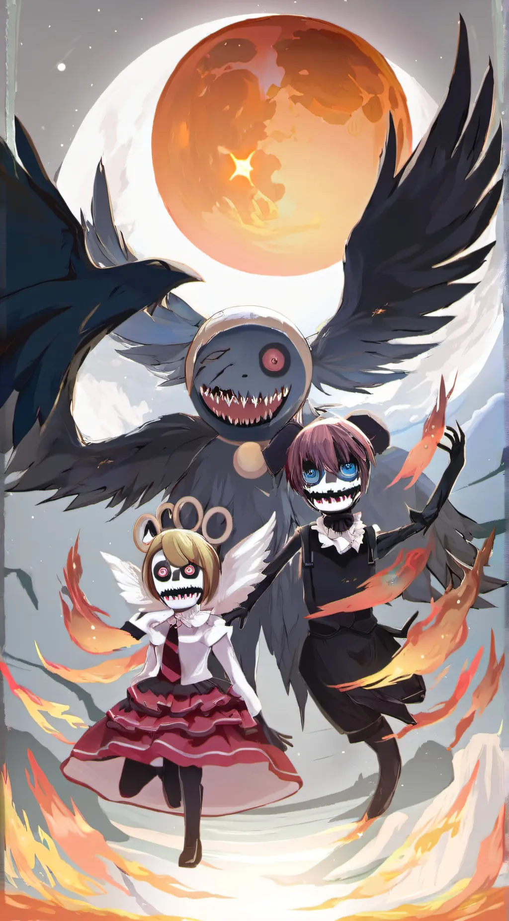 ai character: Sun Moon Freddy background