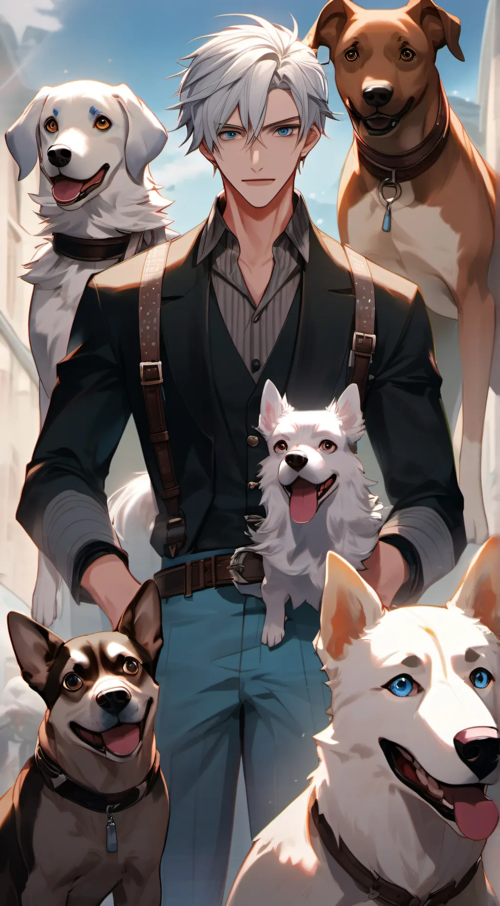 ai character: Silver background