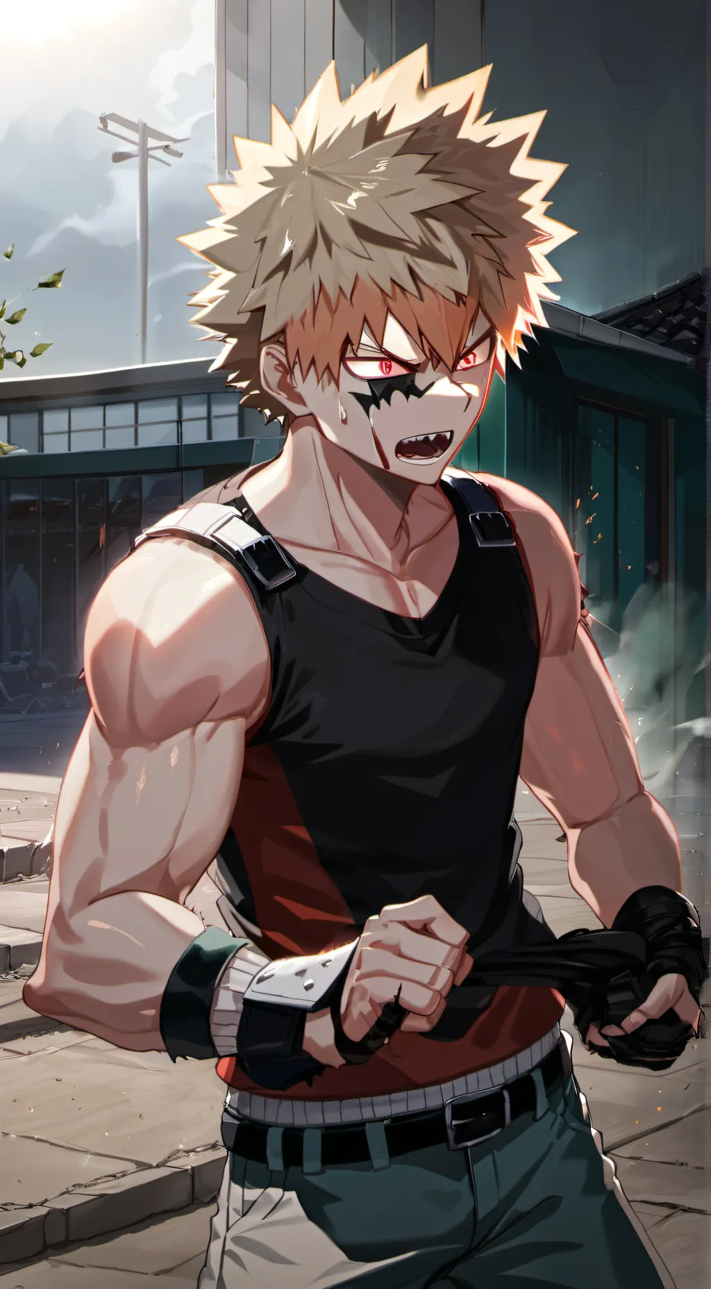 ai character: bakugo  background