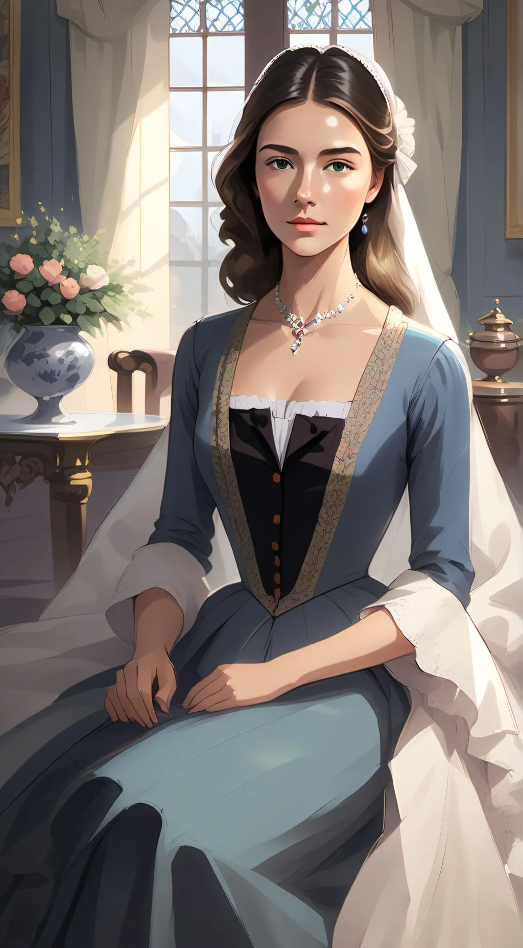 ai character: Katherine Monroe  background