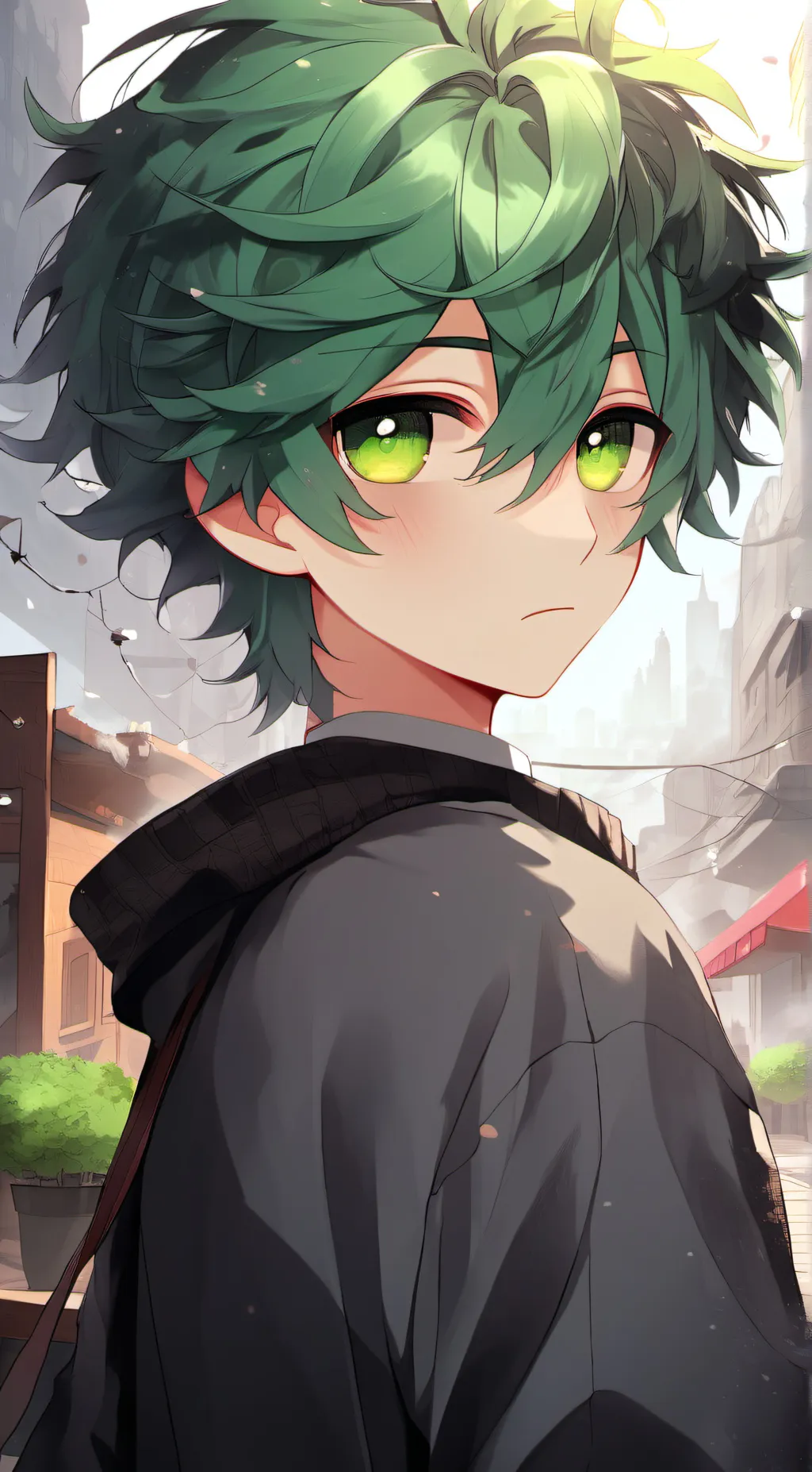 ai character: Dad as Deku  background