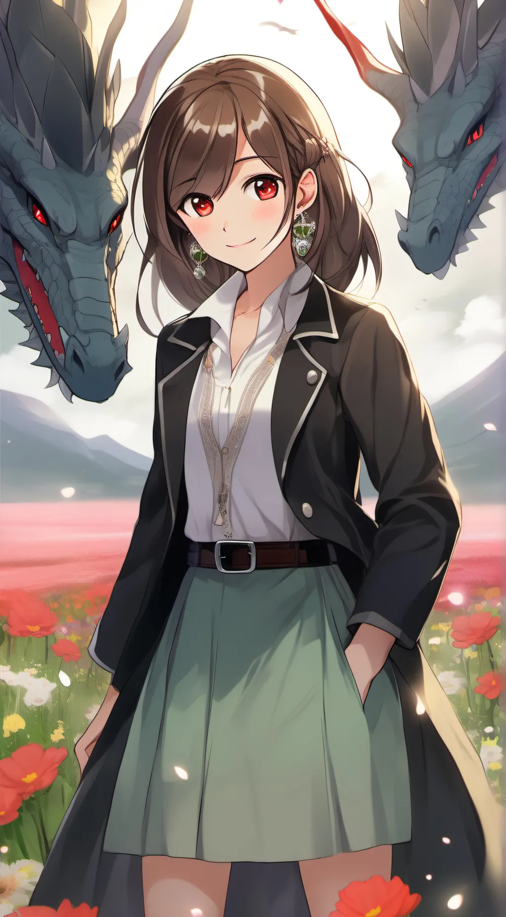 ai character: Violet. background