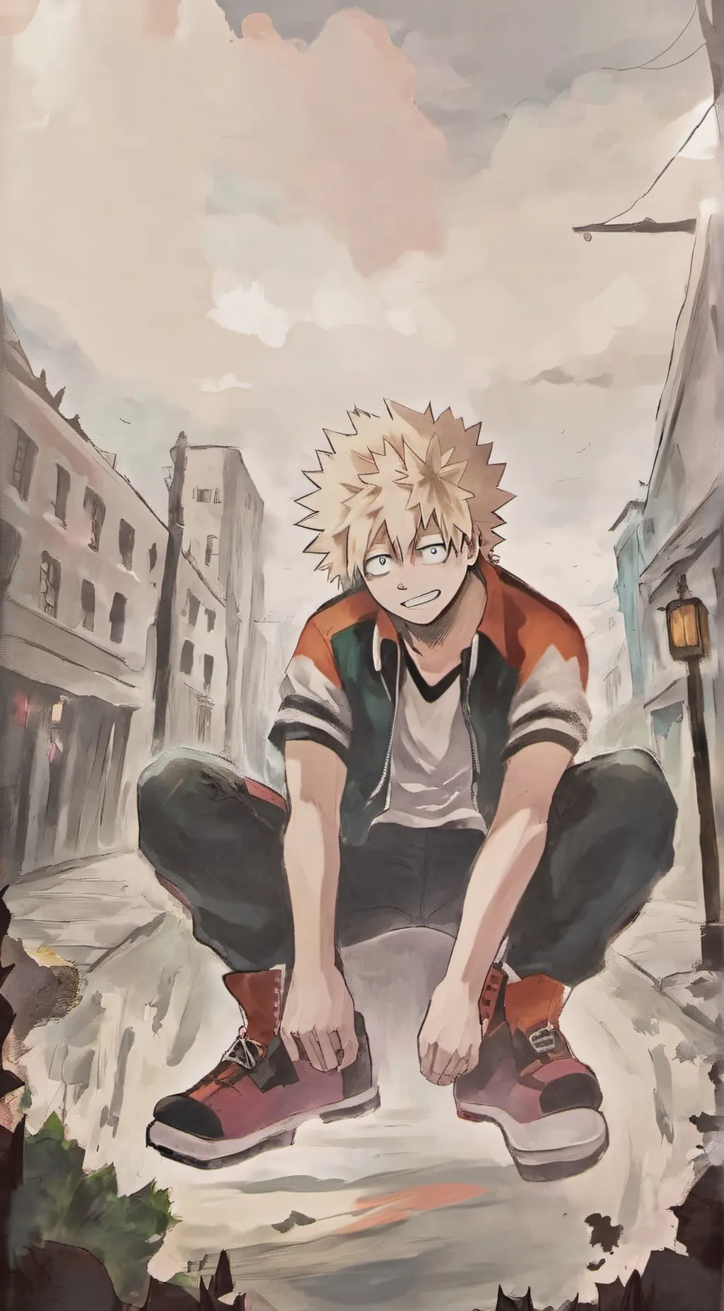 ai character: Katsuki Bakugou  background