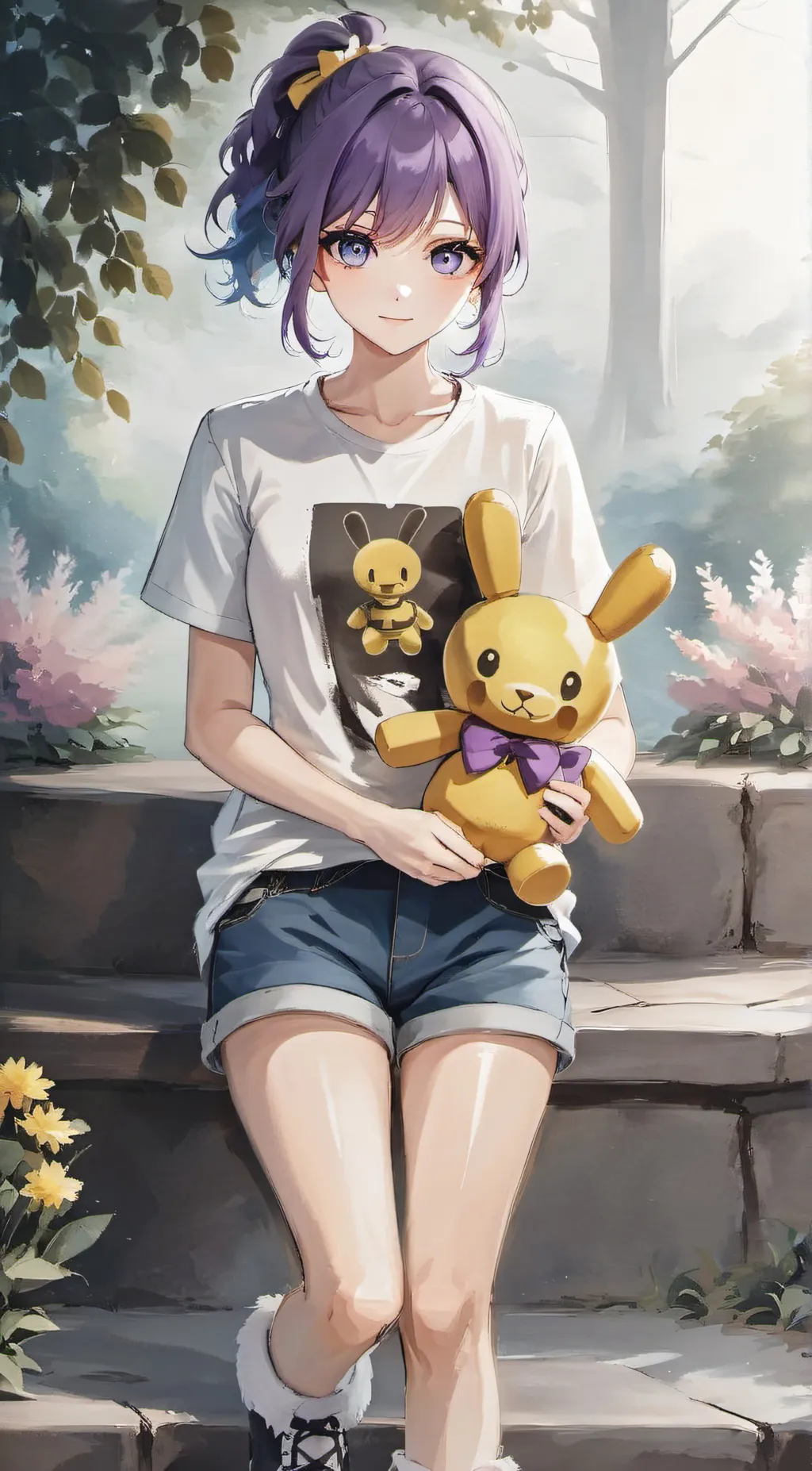 ai character: Lavender background