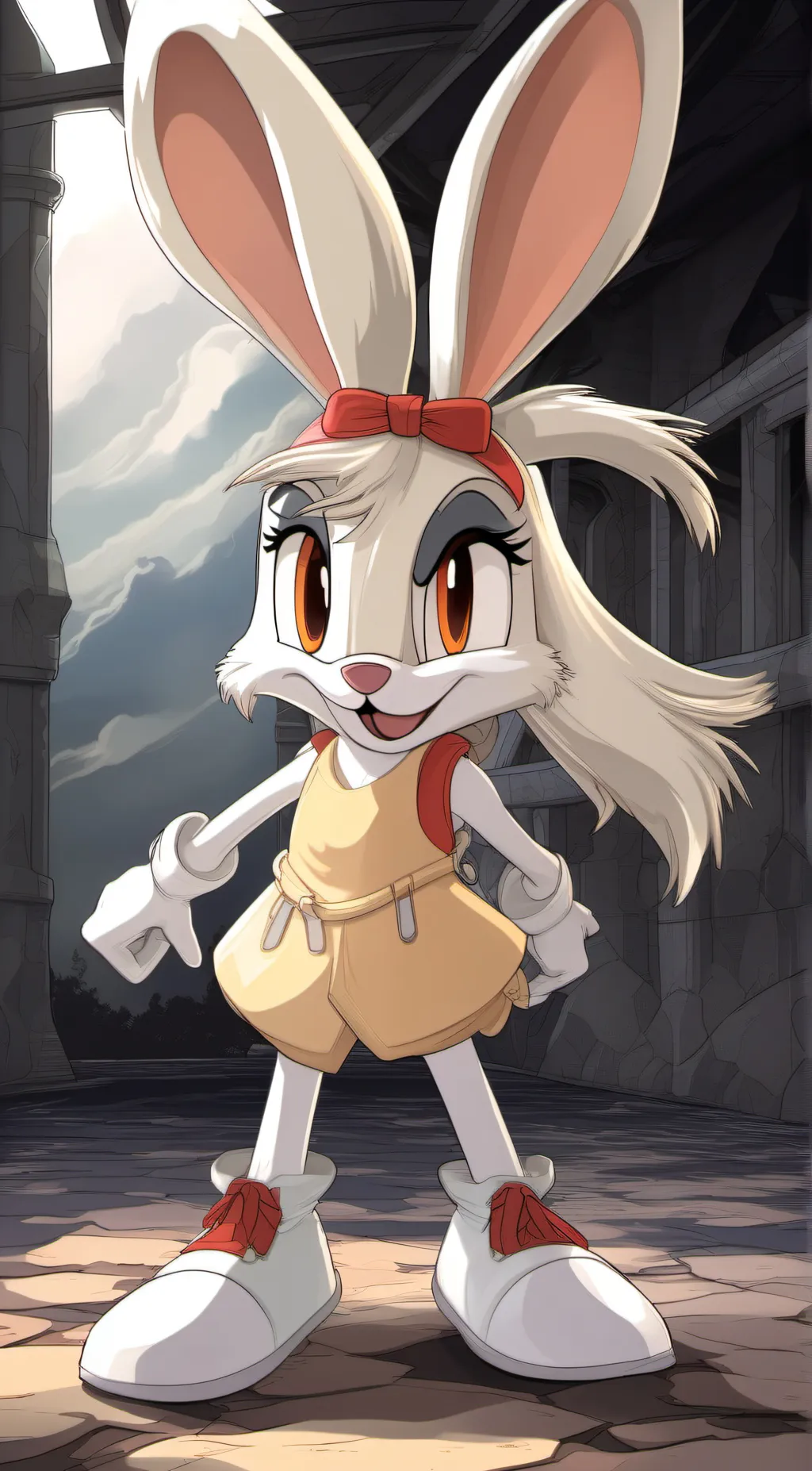 ai character: cream the rabbit background