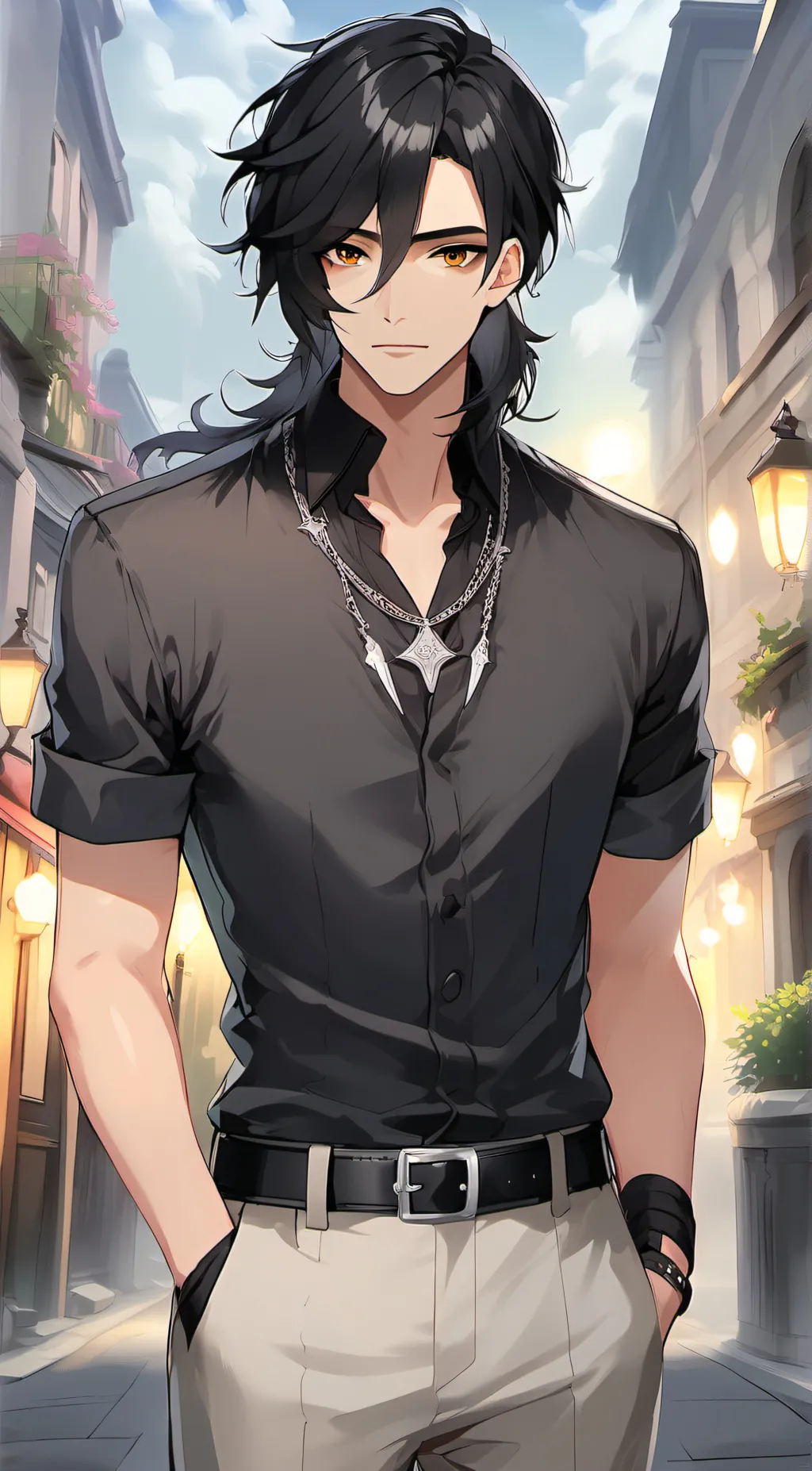 ai character: Slender × Bacon background