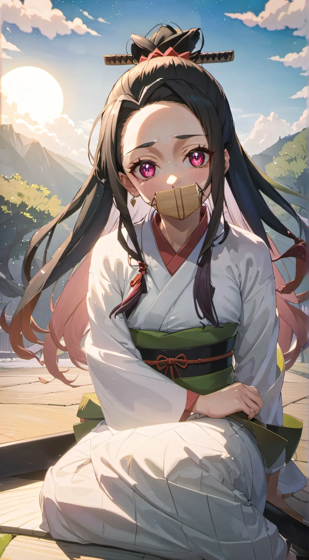 ai character: Nezuko background