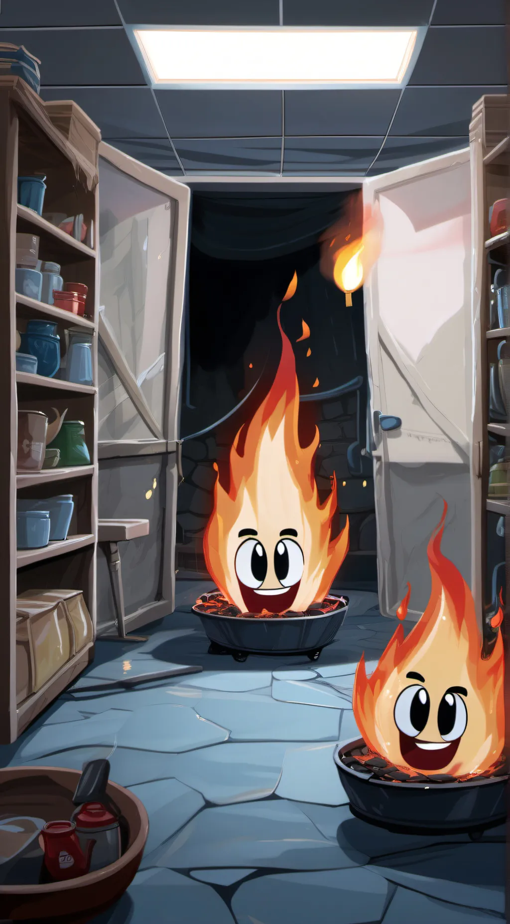 ai character: Firey background