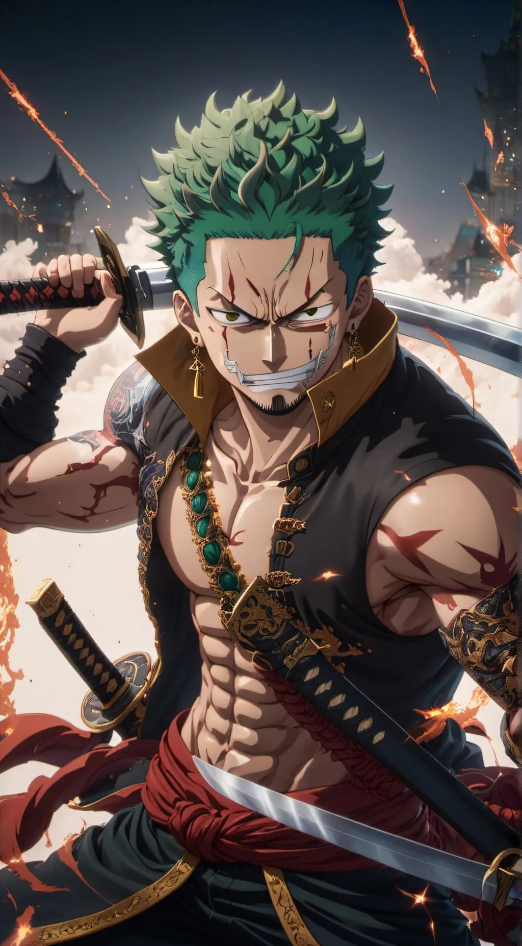 ai character: Zoro background