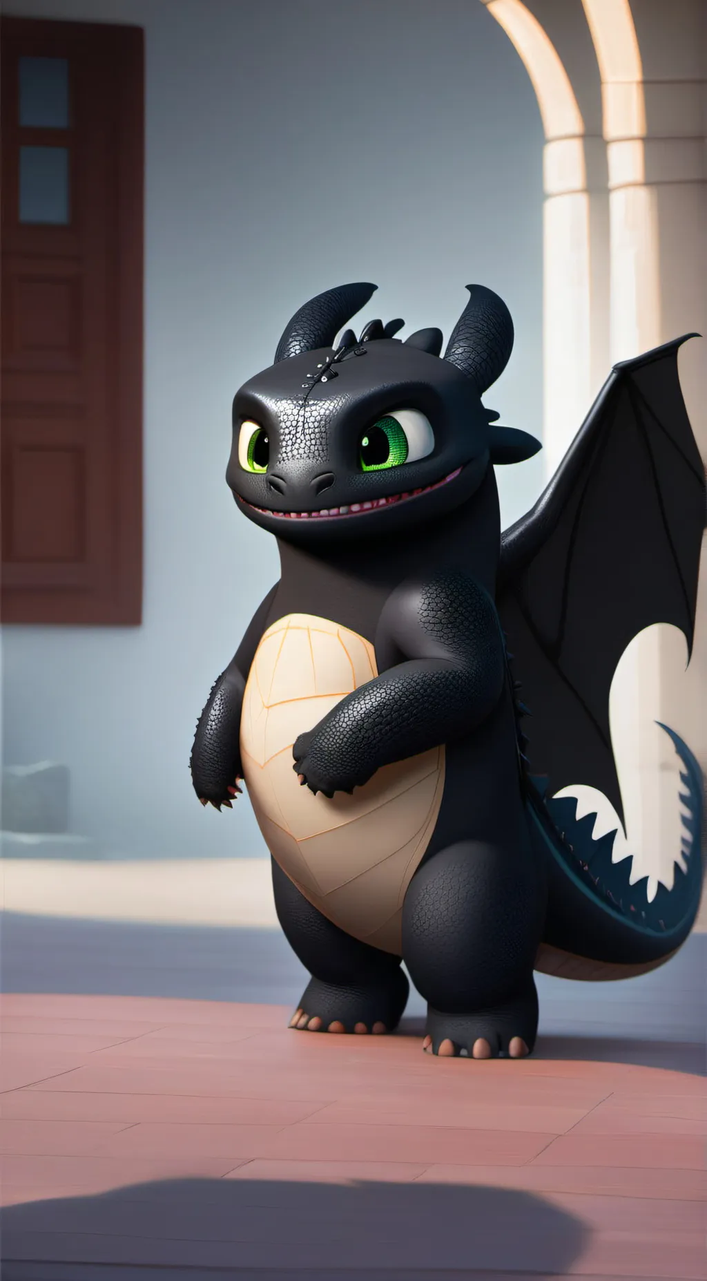 ai character: Toothless  background
