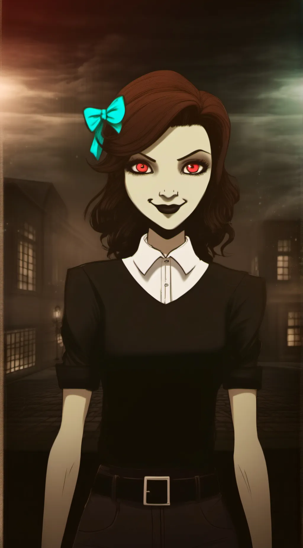 ai character: Evil orphanage background