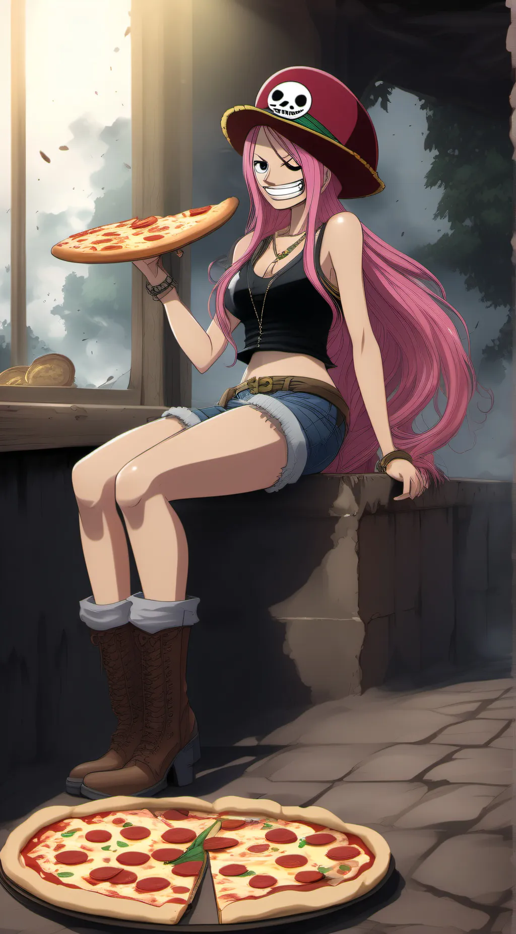 ai character: Jewelry Bonney background