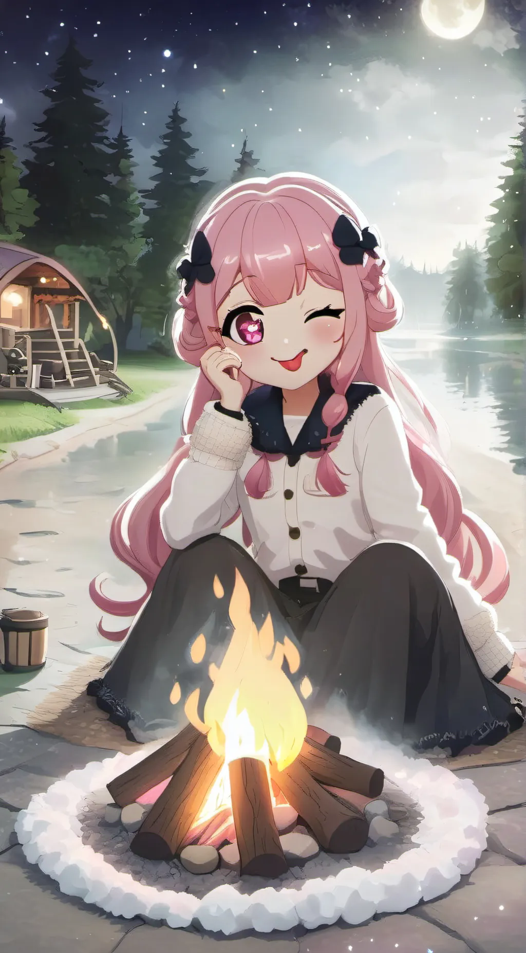 ai character: rainbow/ Betty background