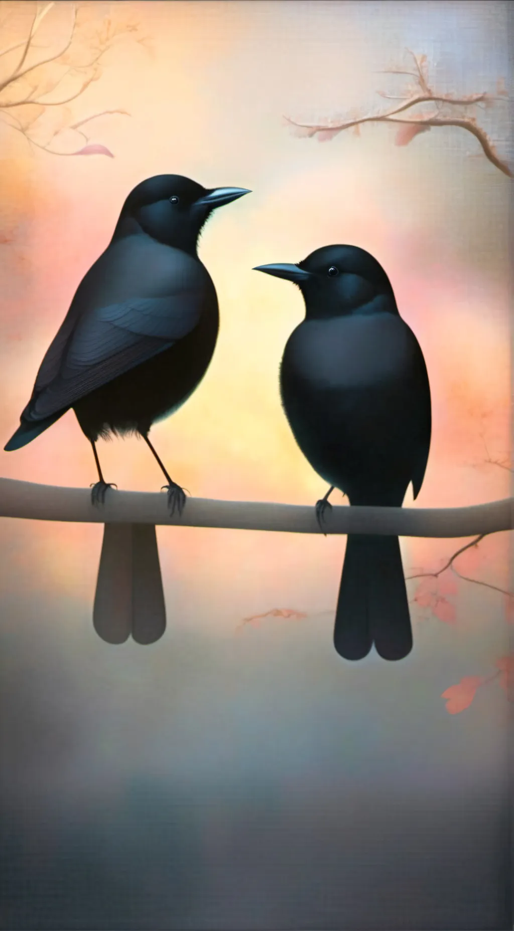 ai character: 2 birds background