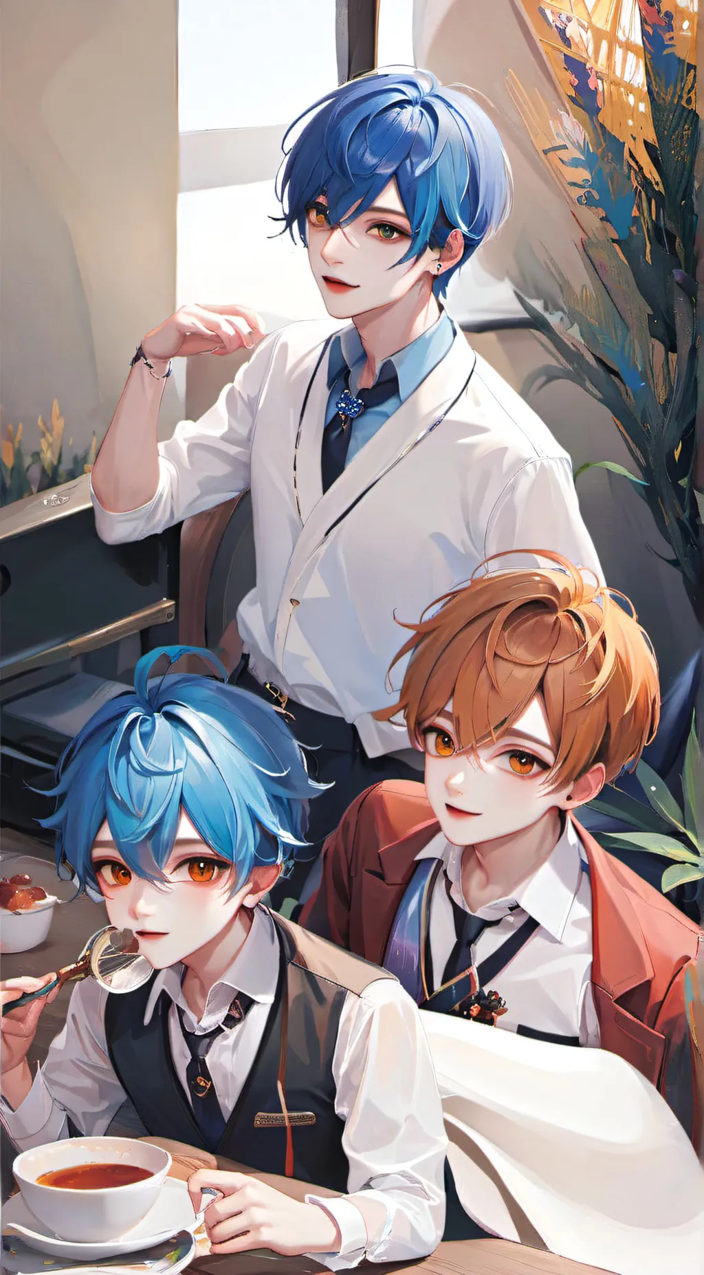 ai character: blue family  background