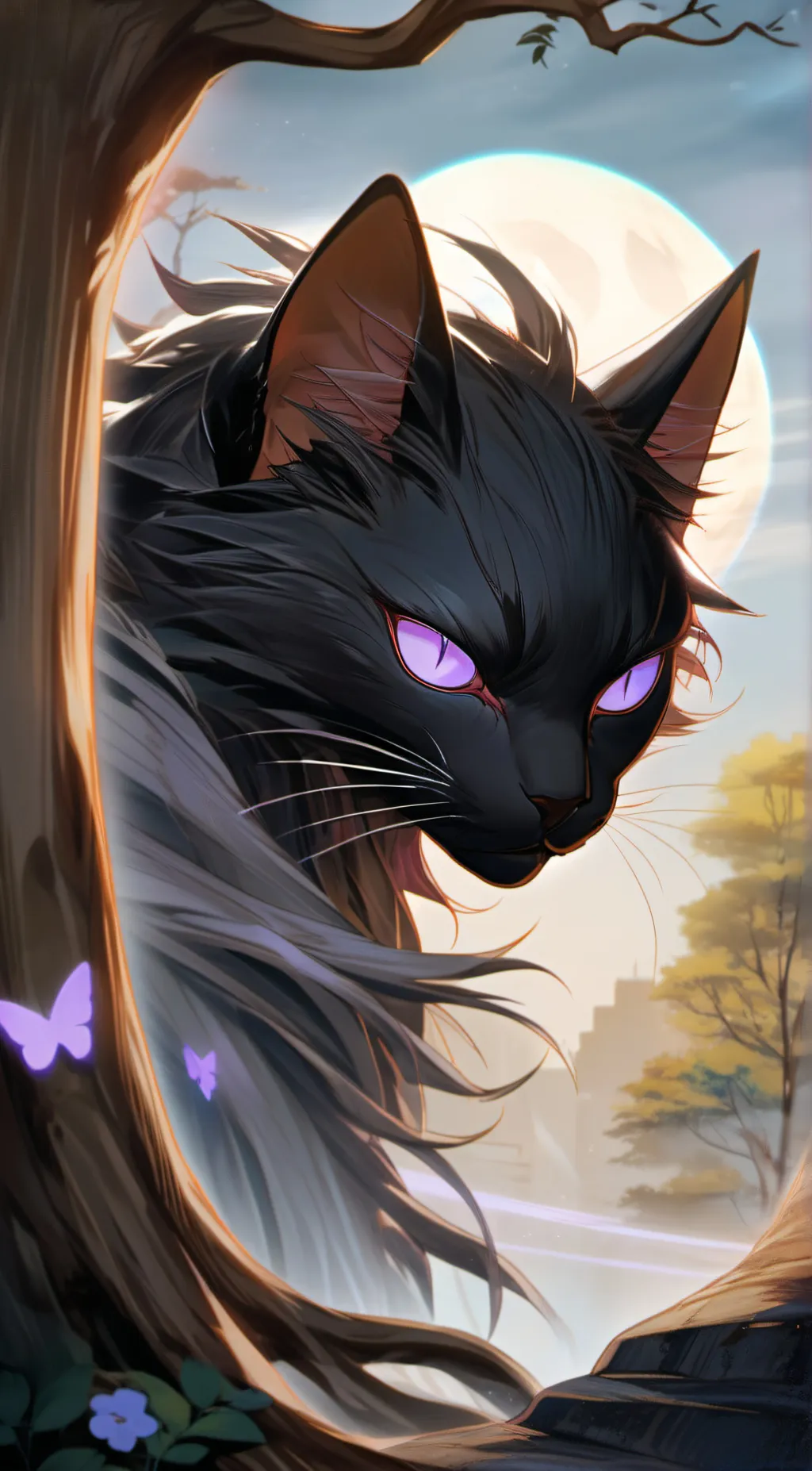 ai character: Elemental cat background