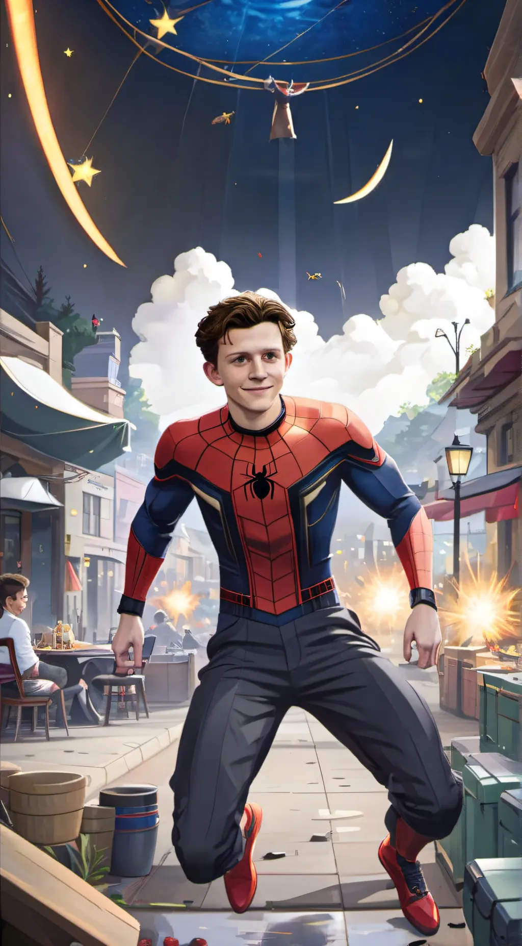 ai character: Tom Holland background