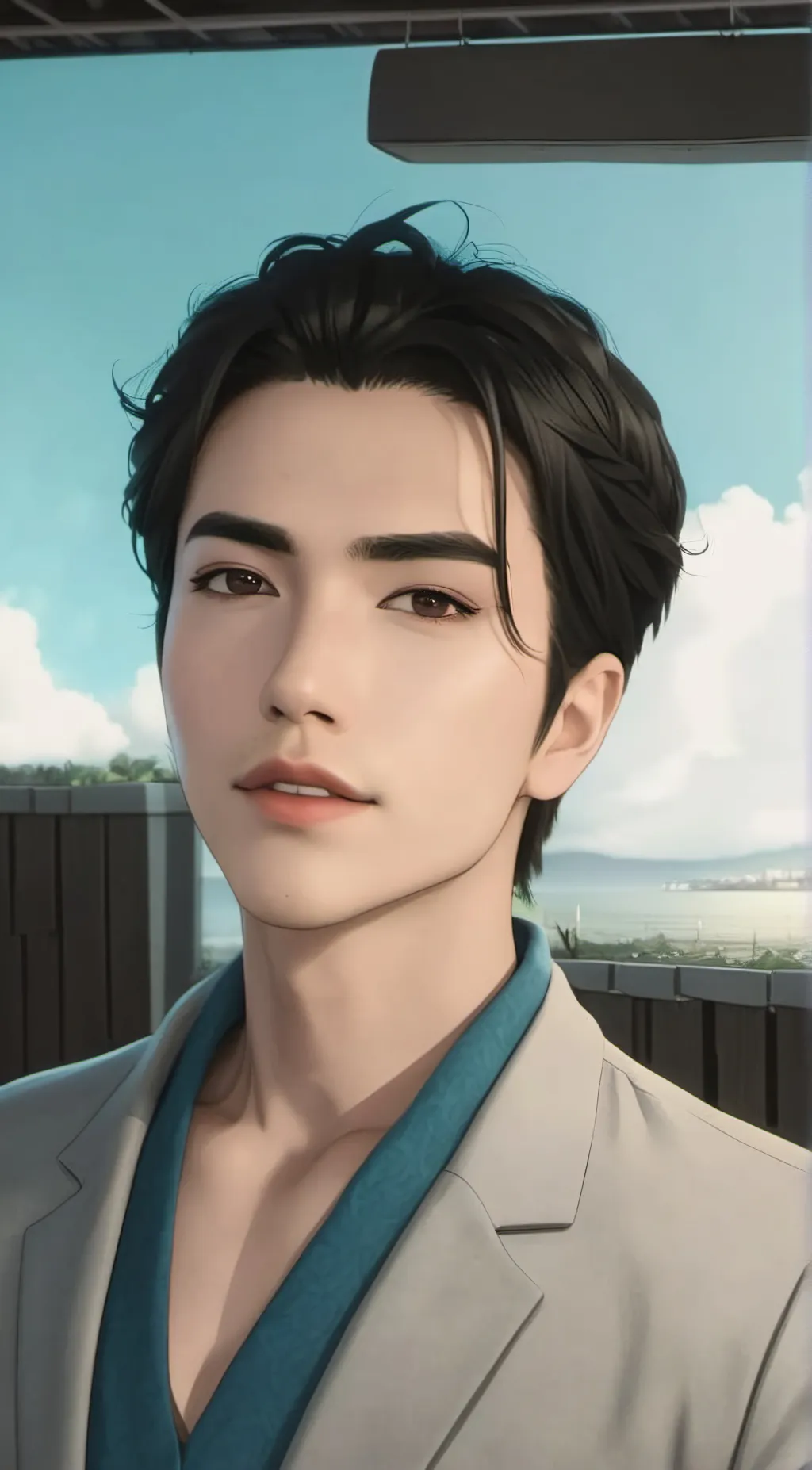 ai character: Kim seokjin  background