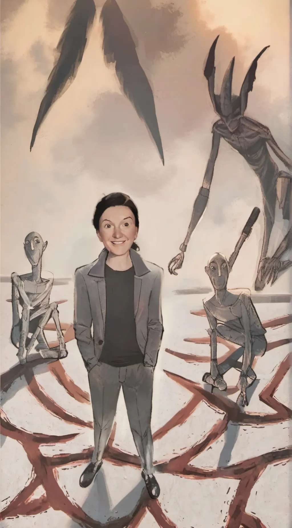 ai character: Uncanny little boy background