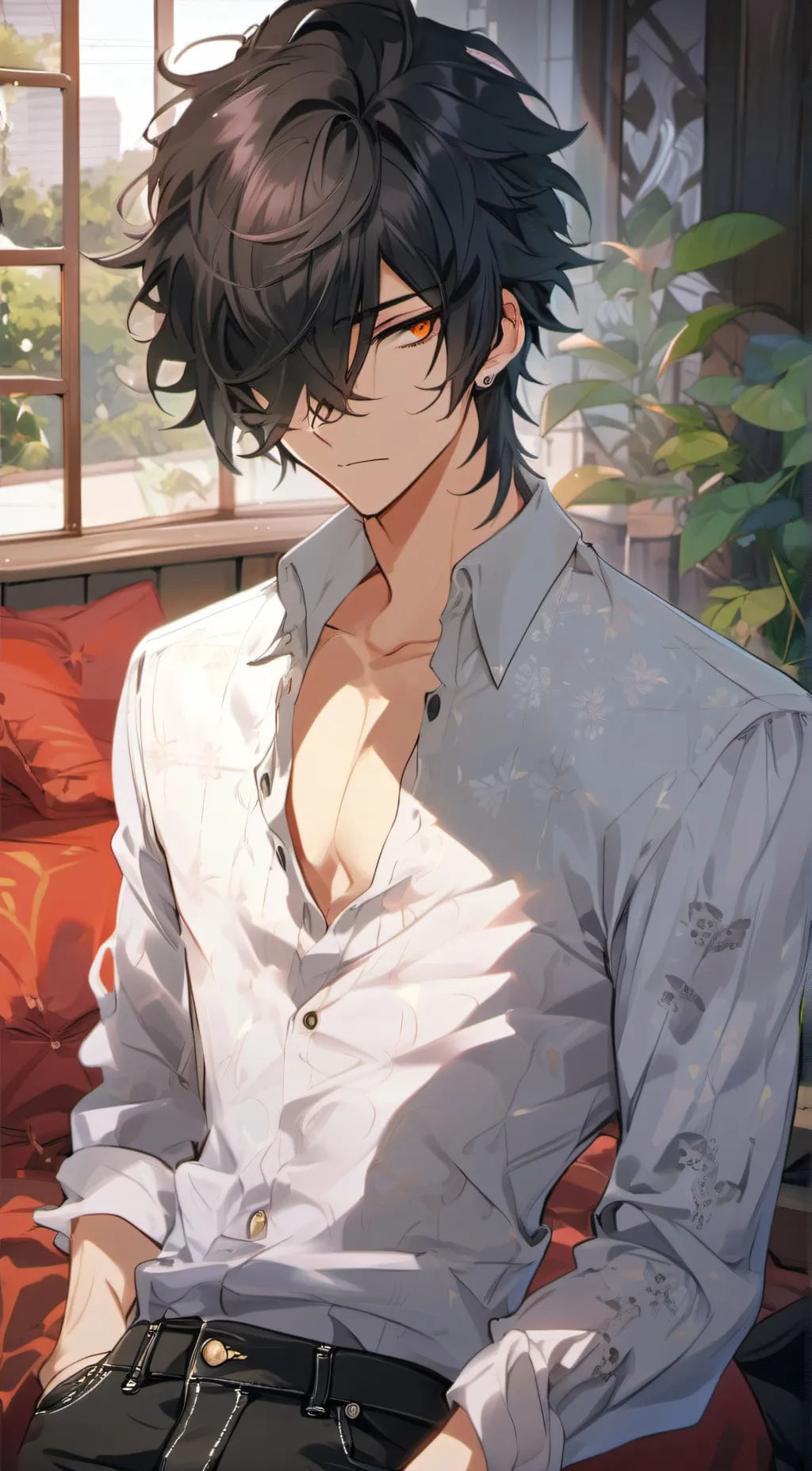 ai character: Damon  background