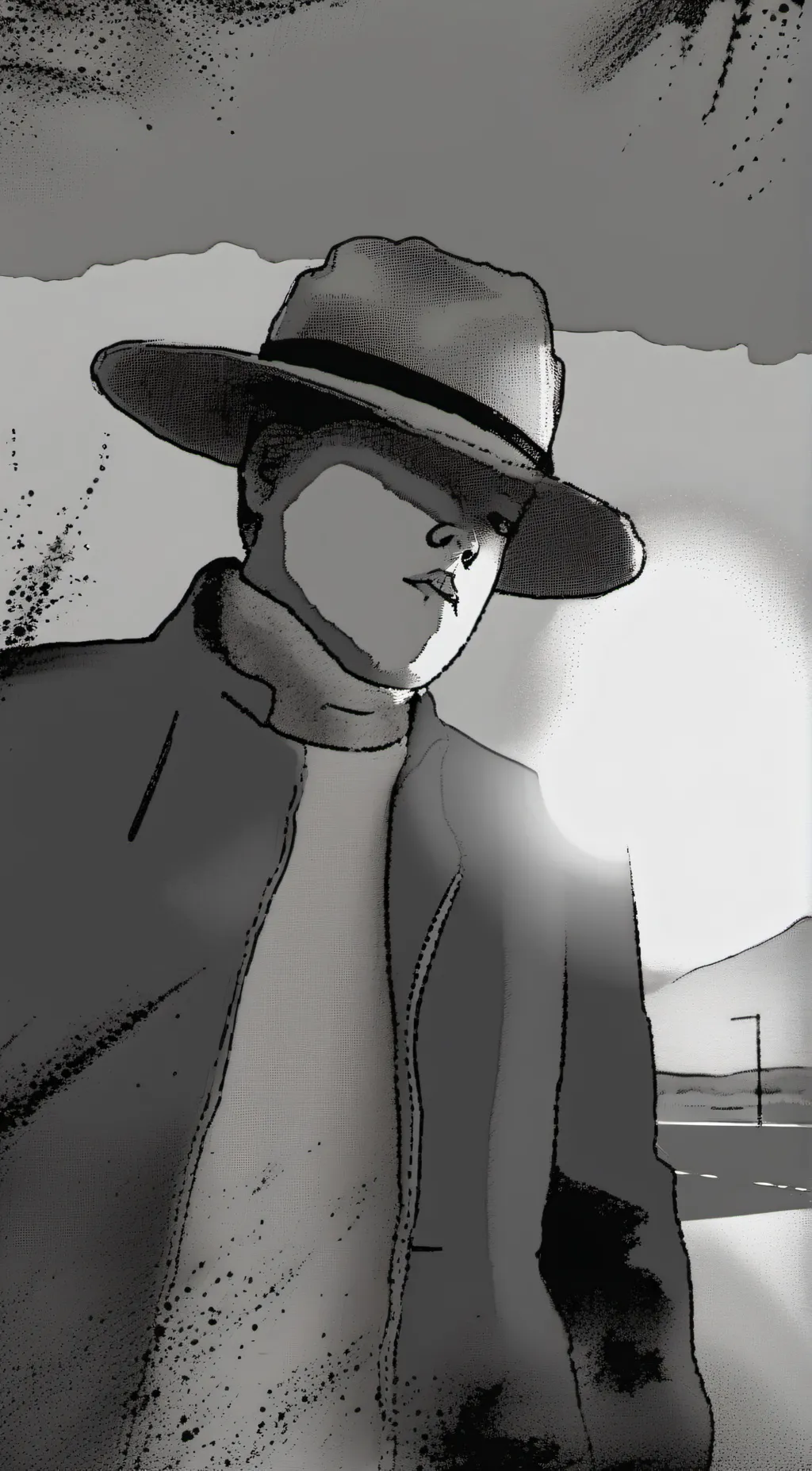 ai character: glitch cowboy background