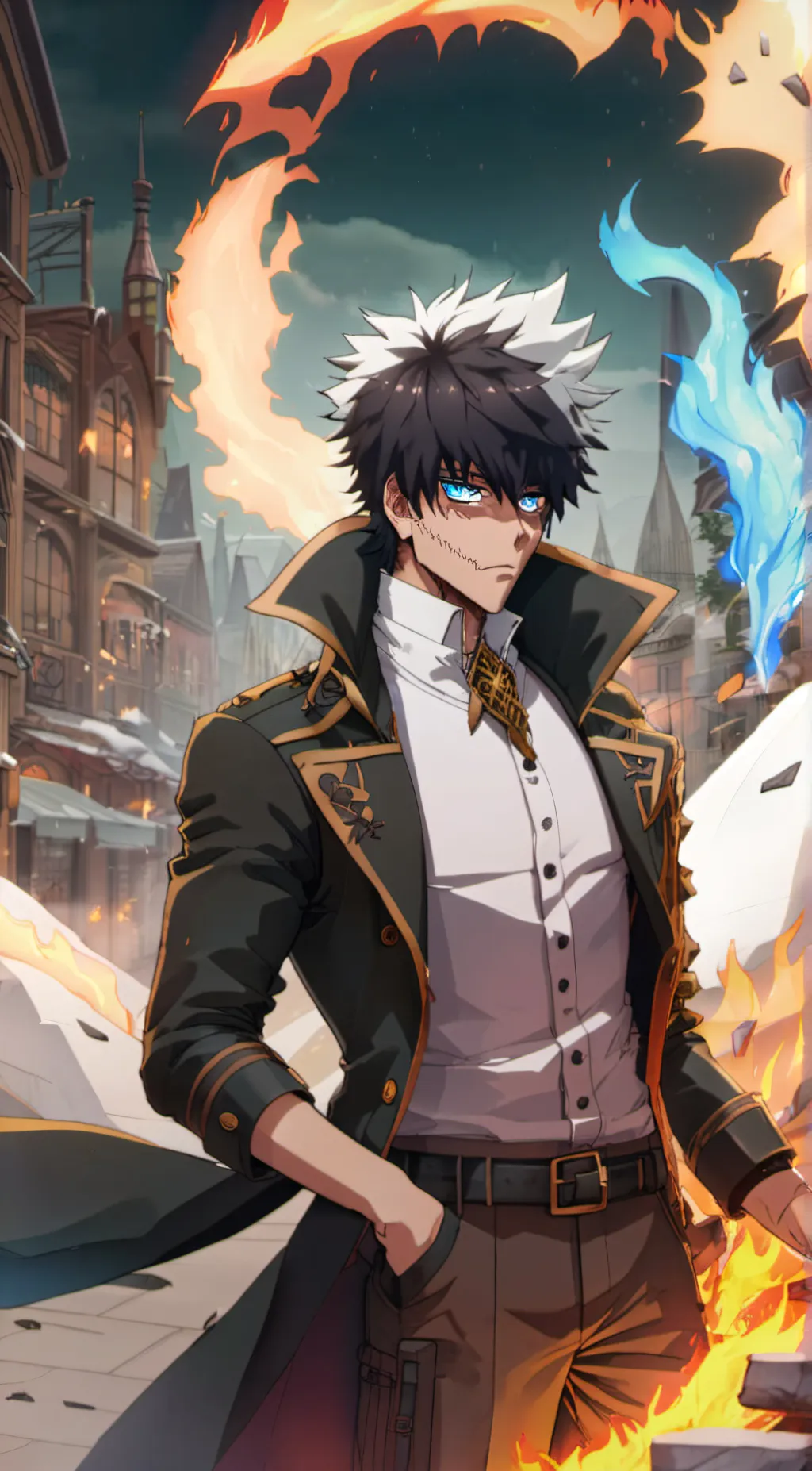 ai character: Touya Todoroki  background