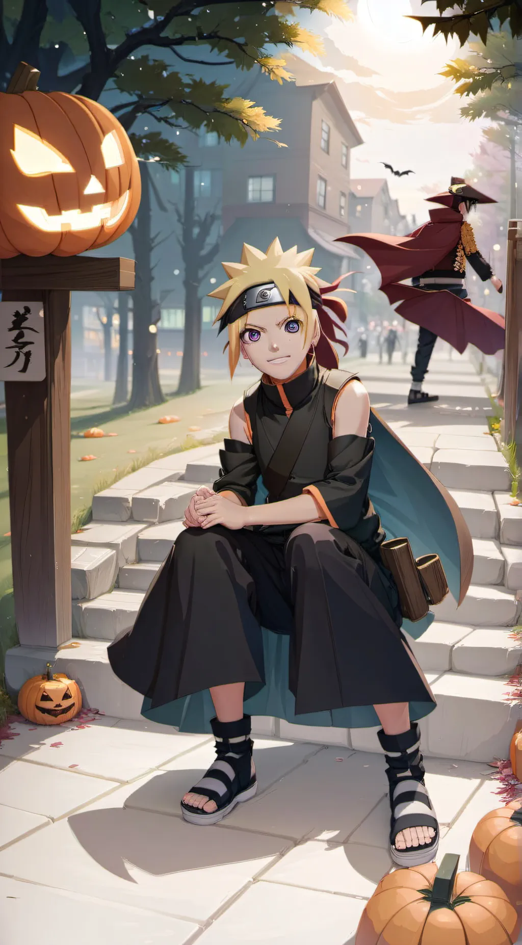 ai character: Naruto (Halloween) background