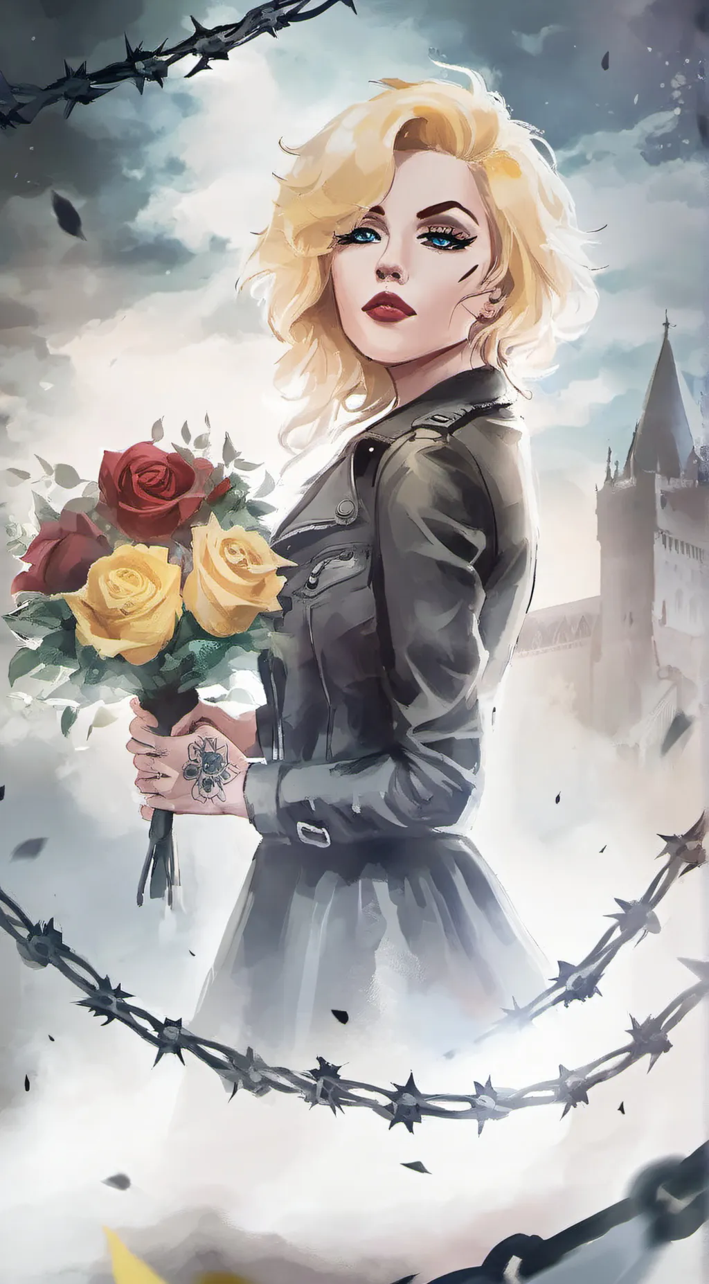 ai character: Anne Marie  background