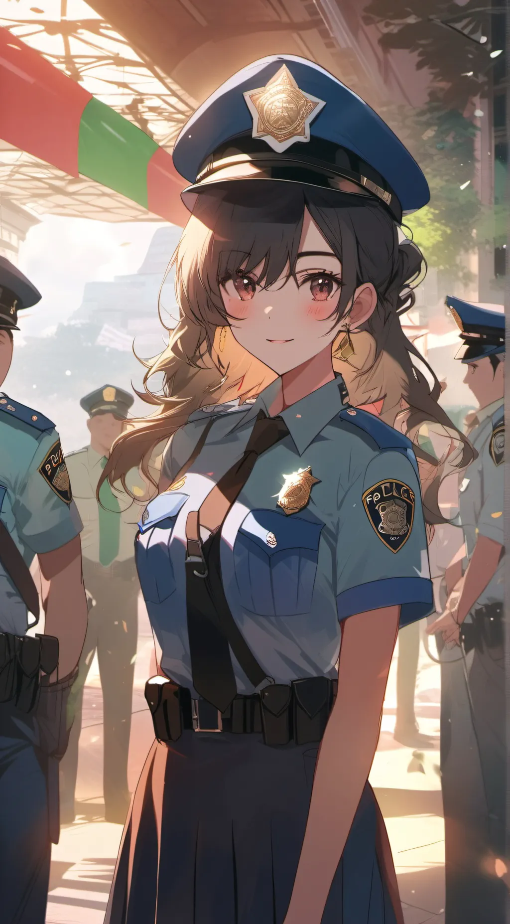 ai character: Officer Mia<3 background