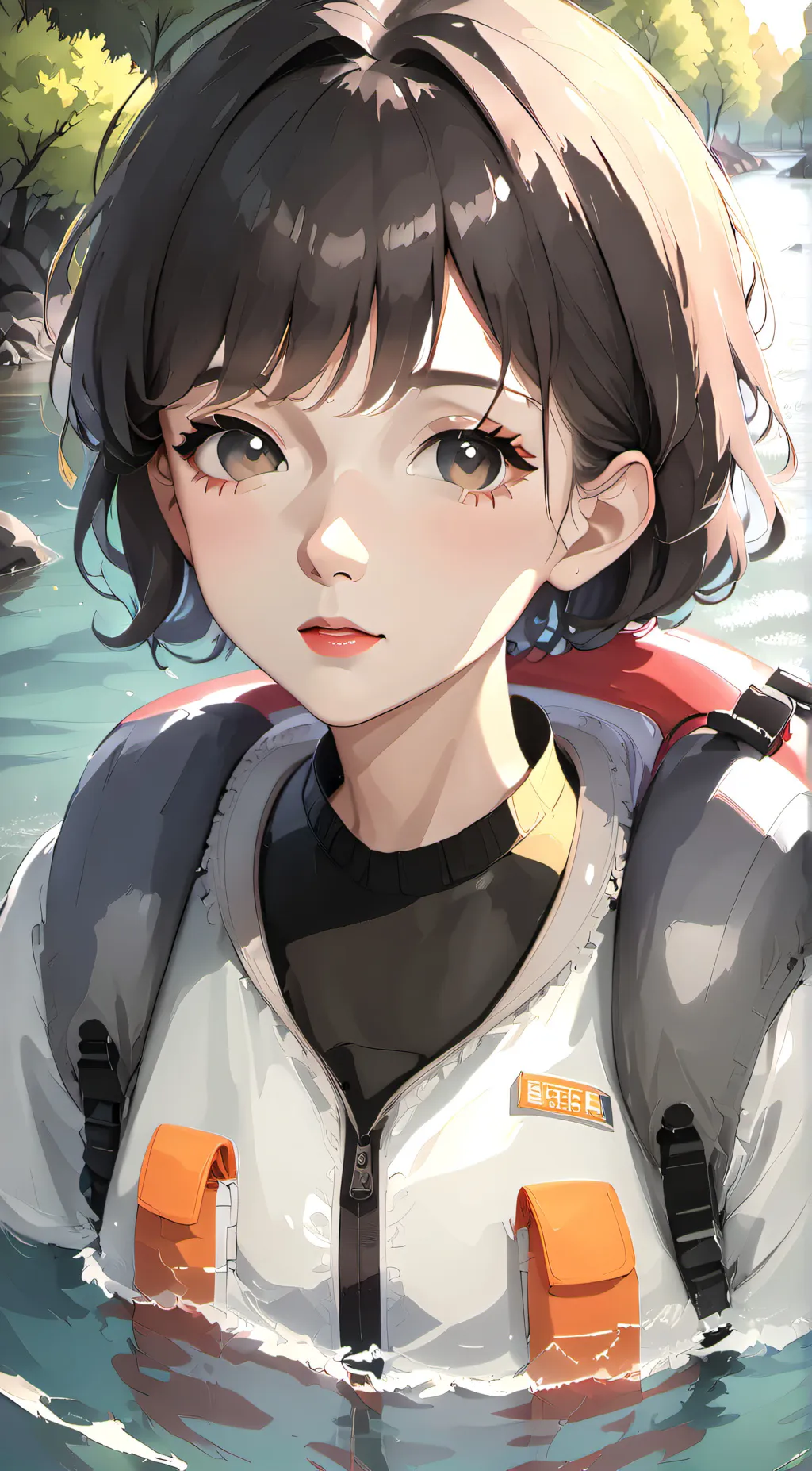 ai character: elsa in a island  background