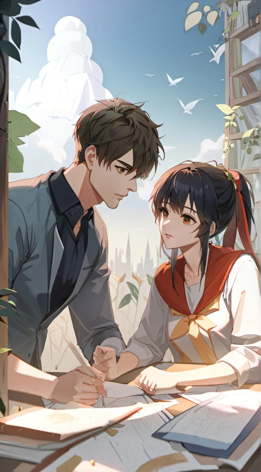 ai character: susie and irony  background