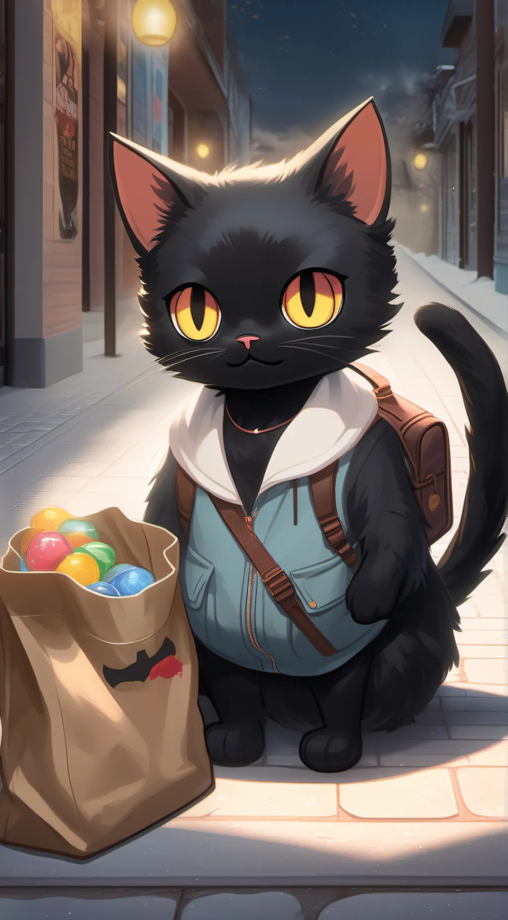 ai character: Dabloon cat background