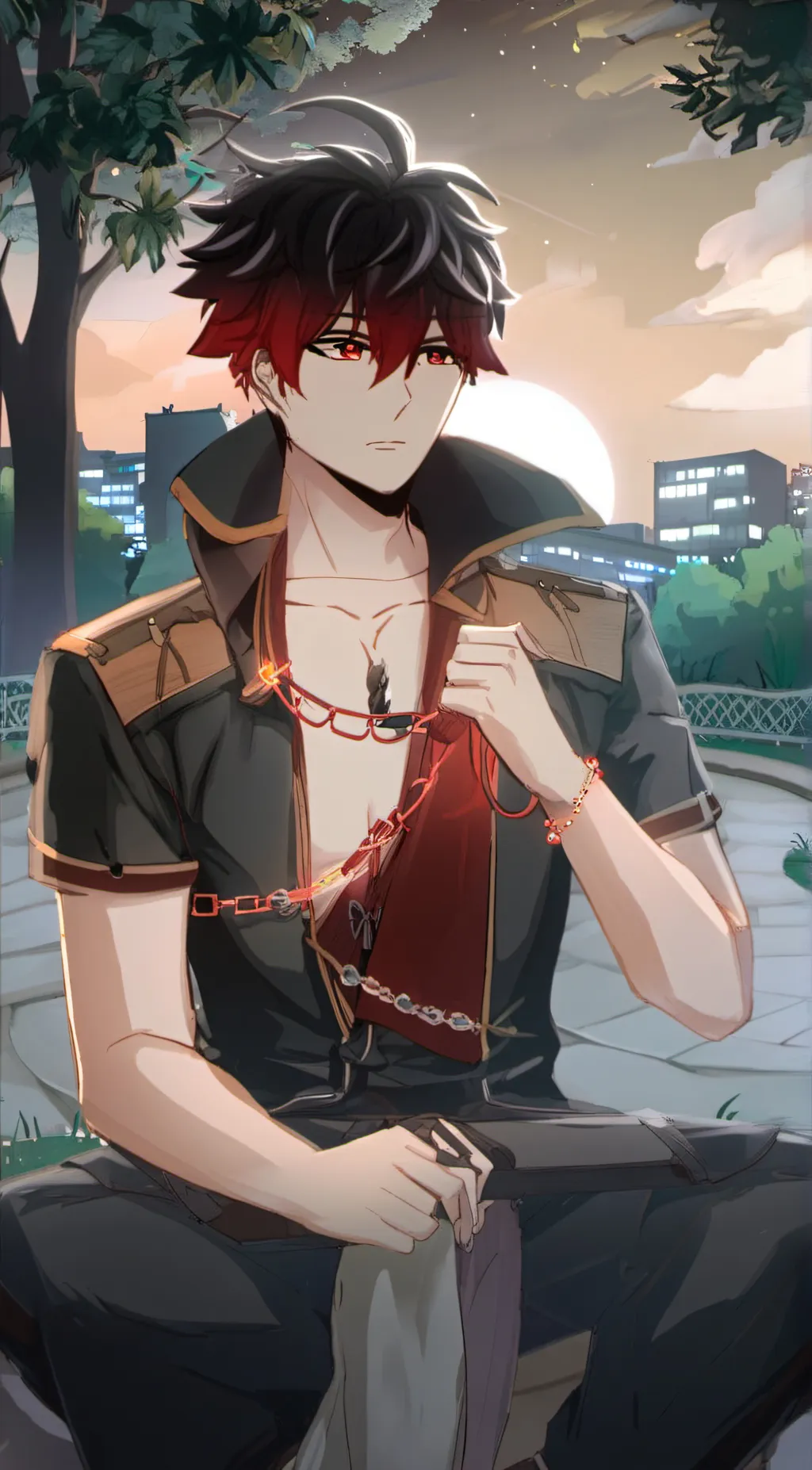 ai character: Red background