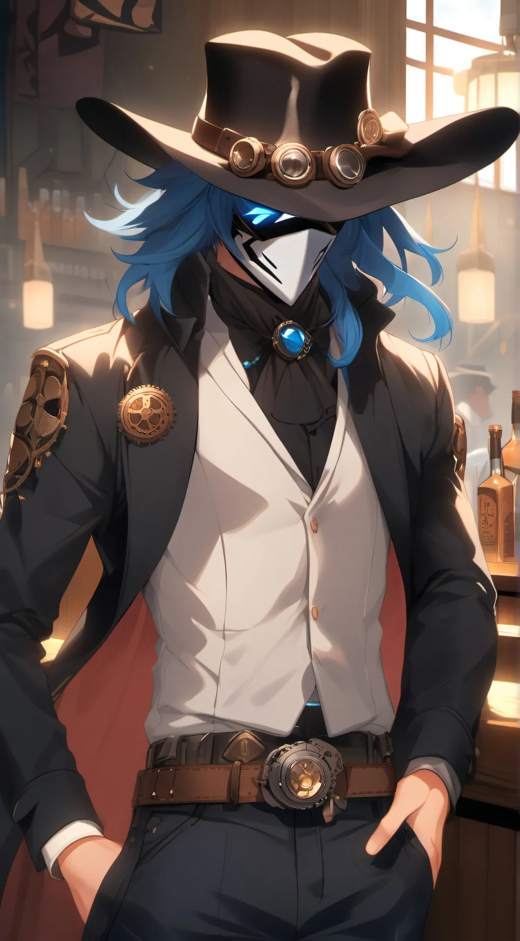 ai character: matrix background