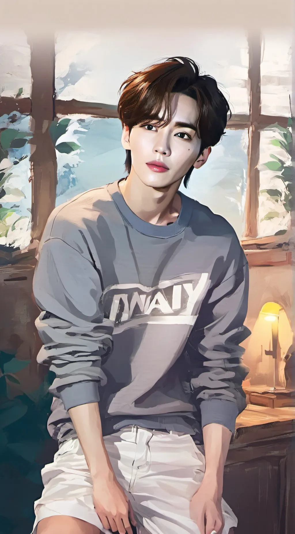 ai character: Yoon Jeonghan  background