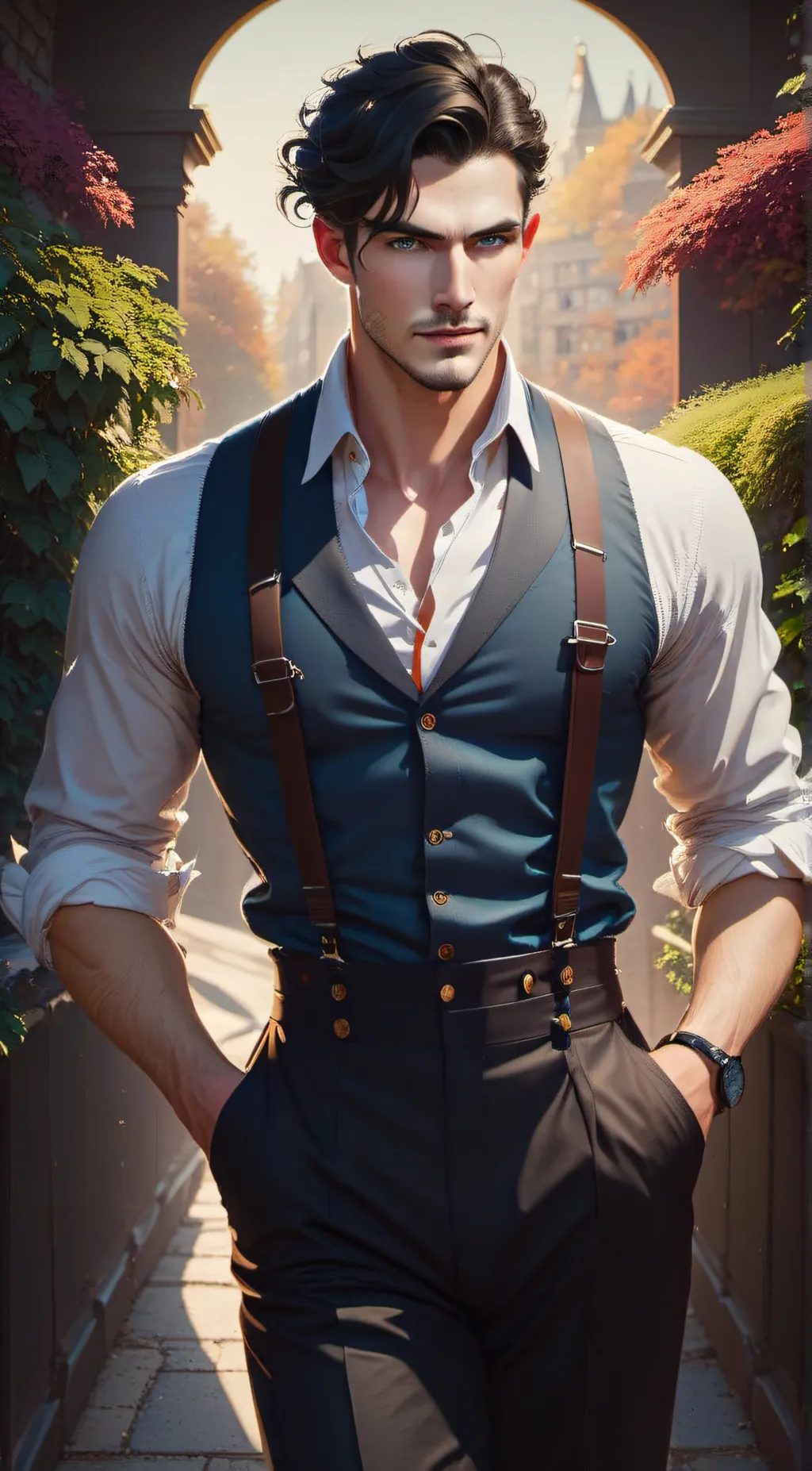 ai character: James Holmes  background