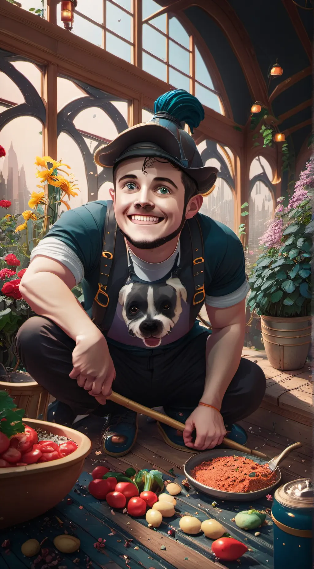 ai character: random dude background