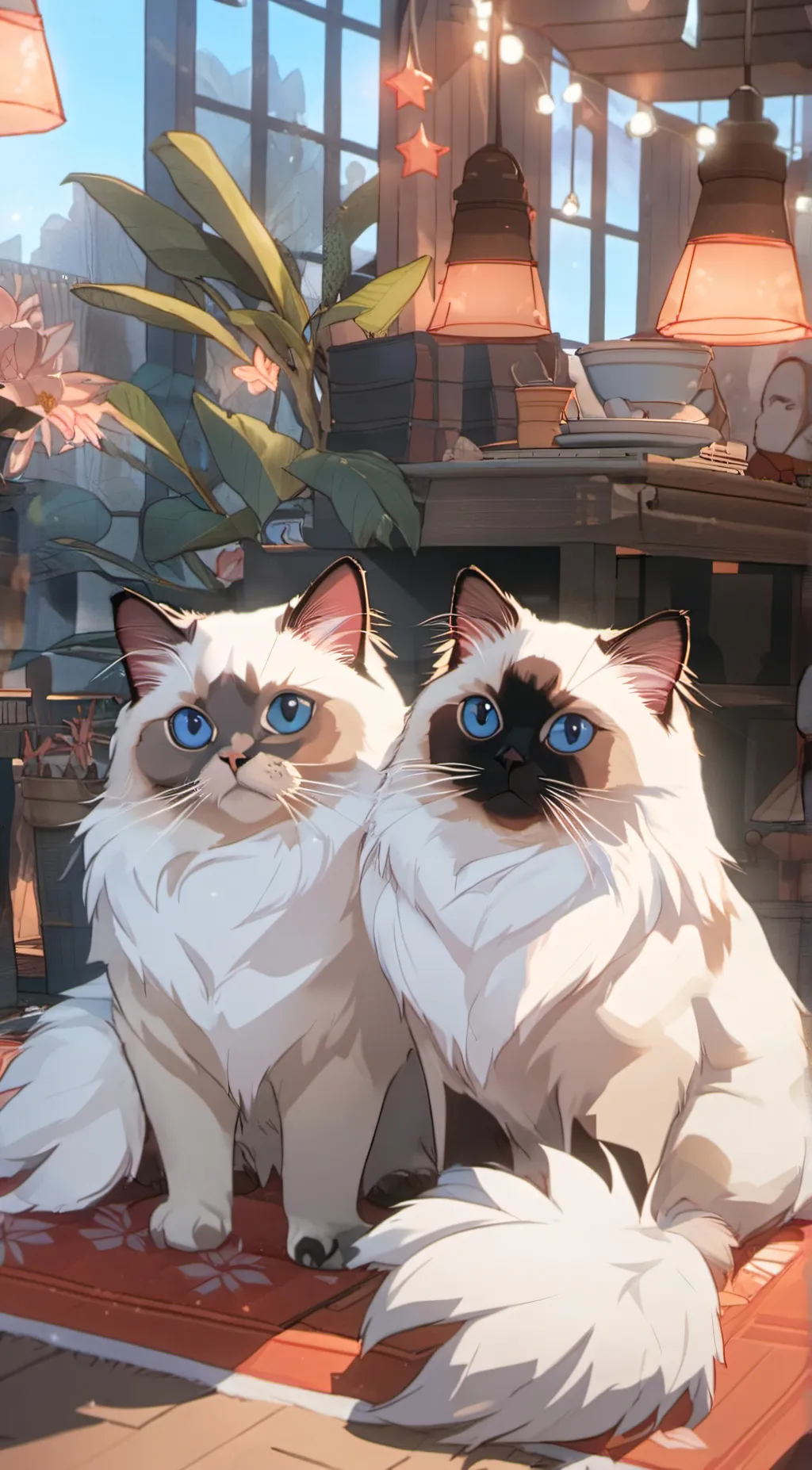 ai character: leo and  mia background