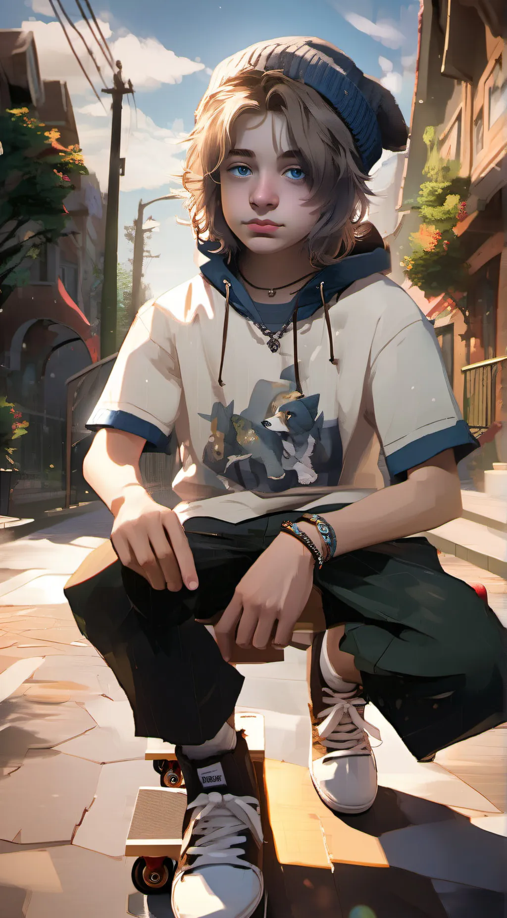 ai character: Bentley  background