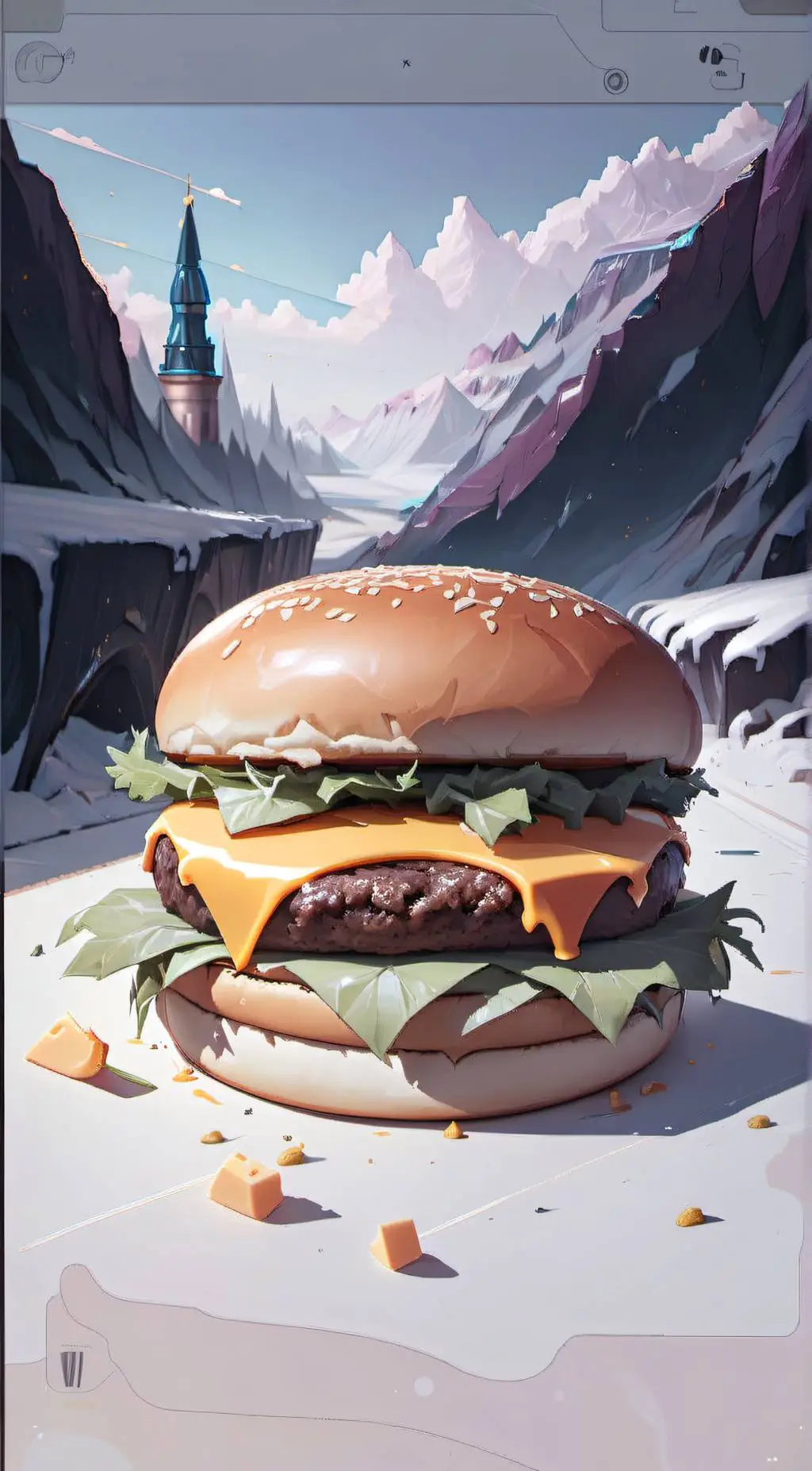 ai character: burger background