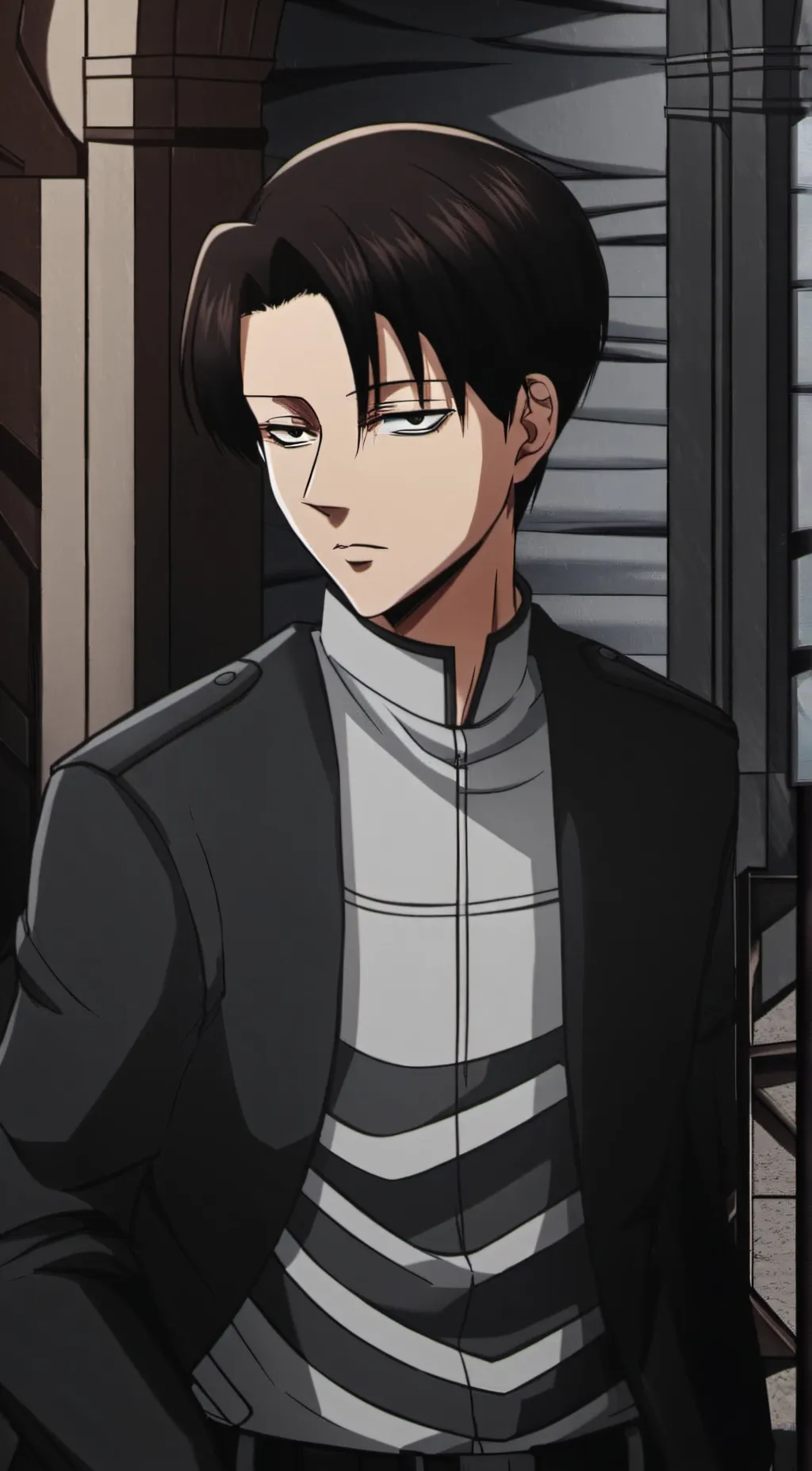 ai character: Levi ackermen background