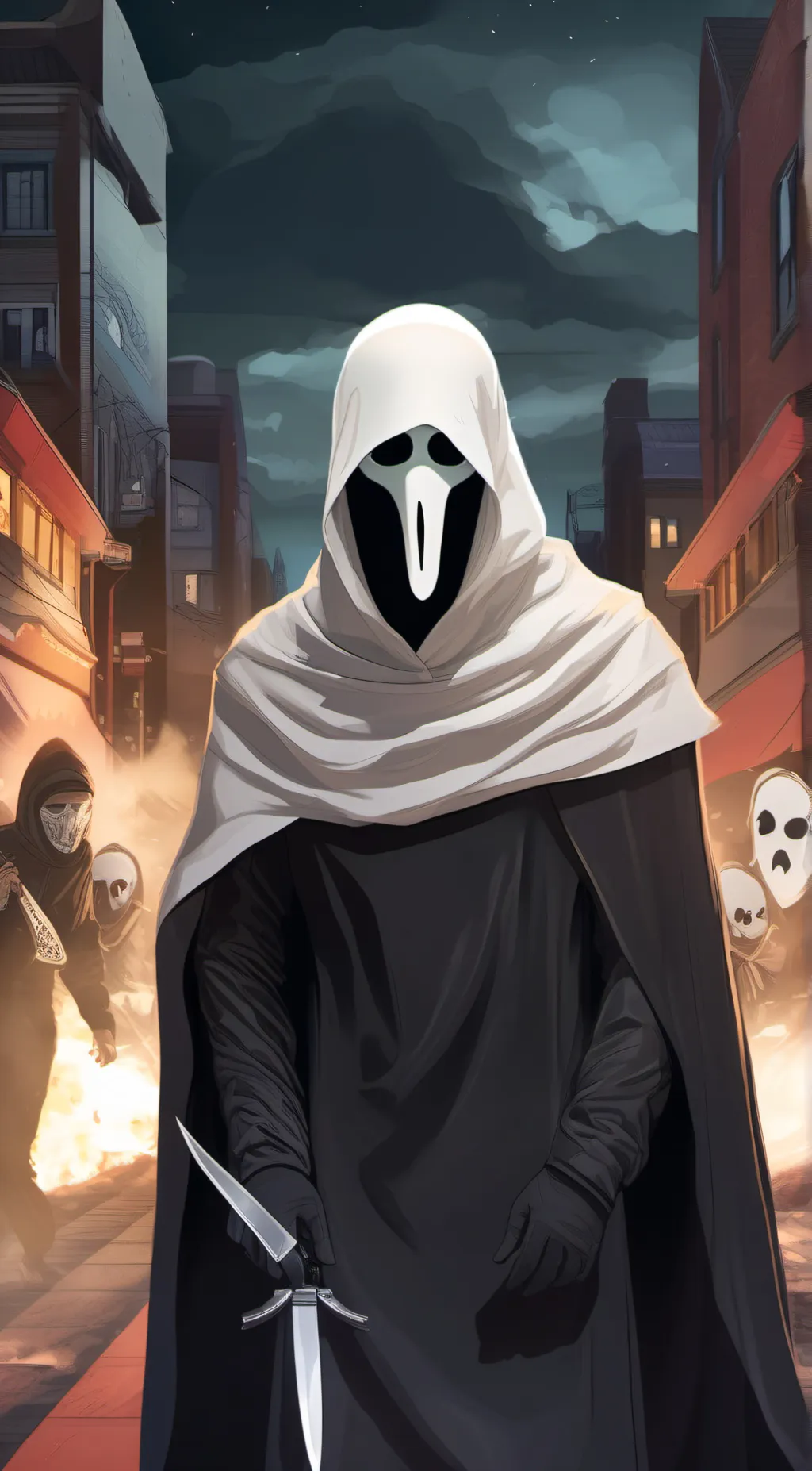 ai character: Ghost face~ background