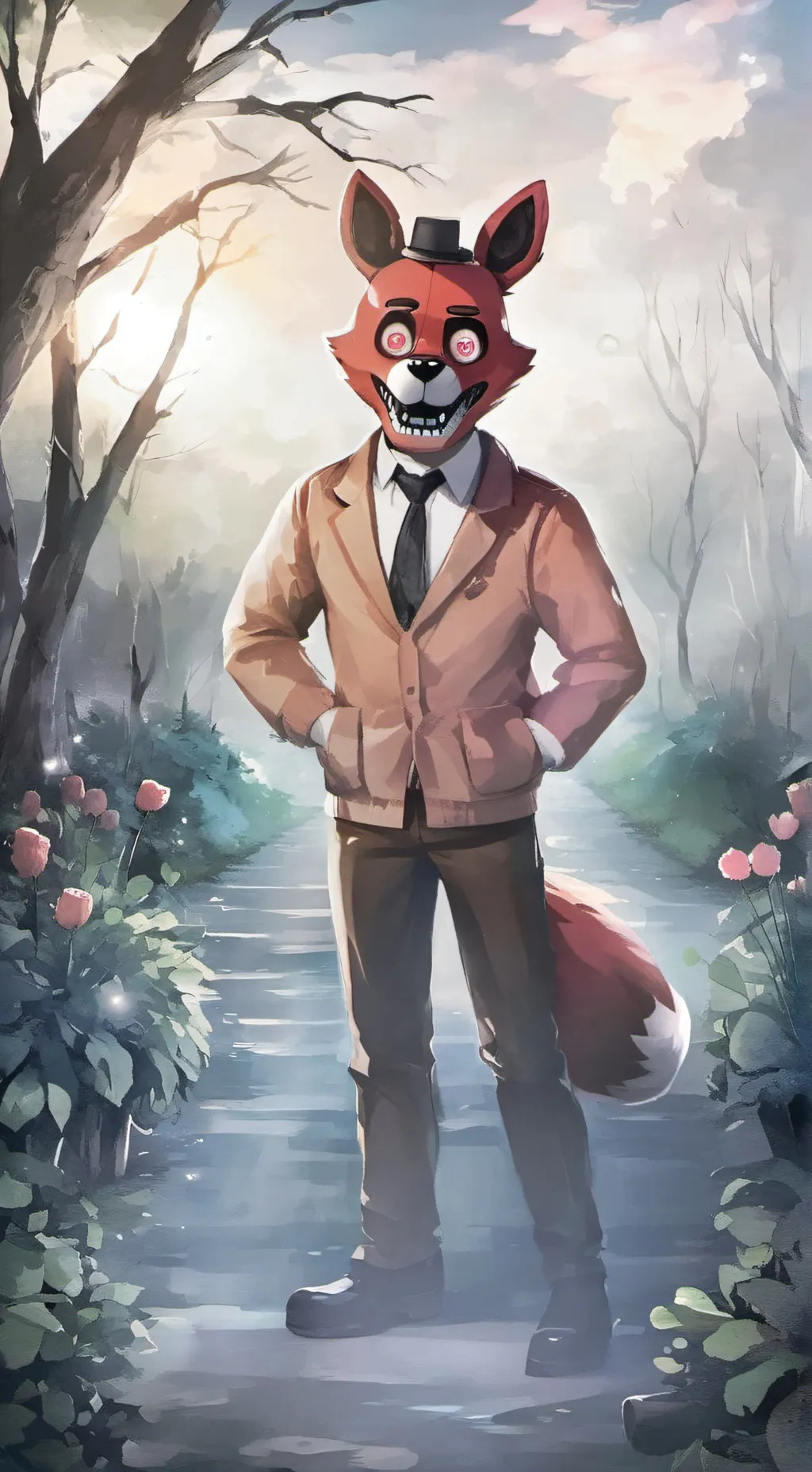 ai character: Foxy is drunk background