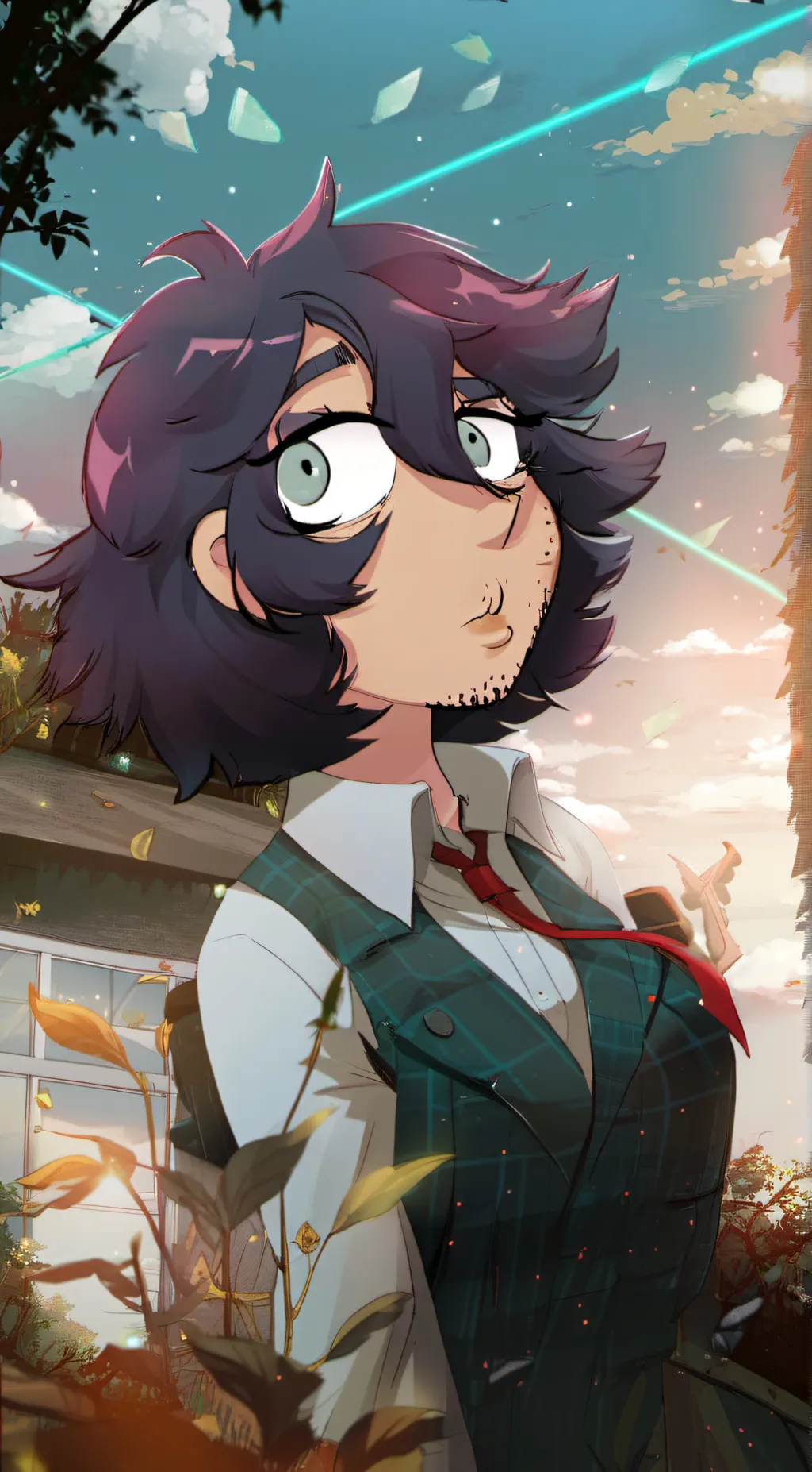 ai character: Eve jardin purpura background